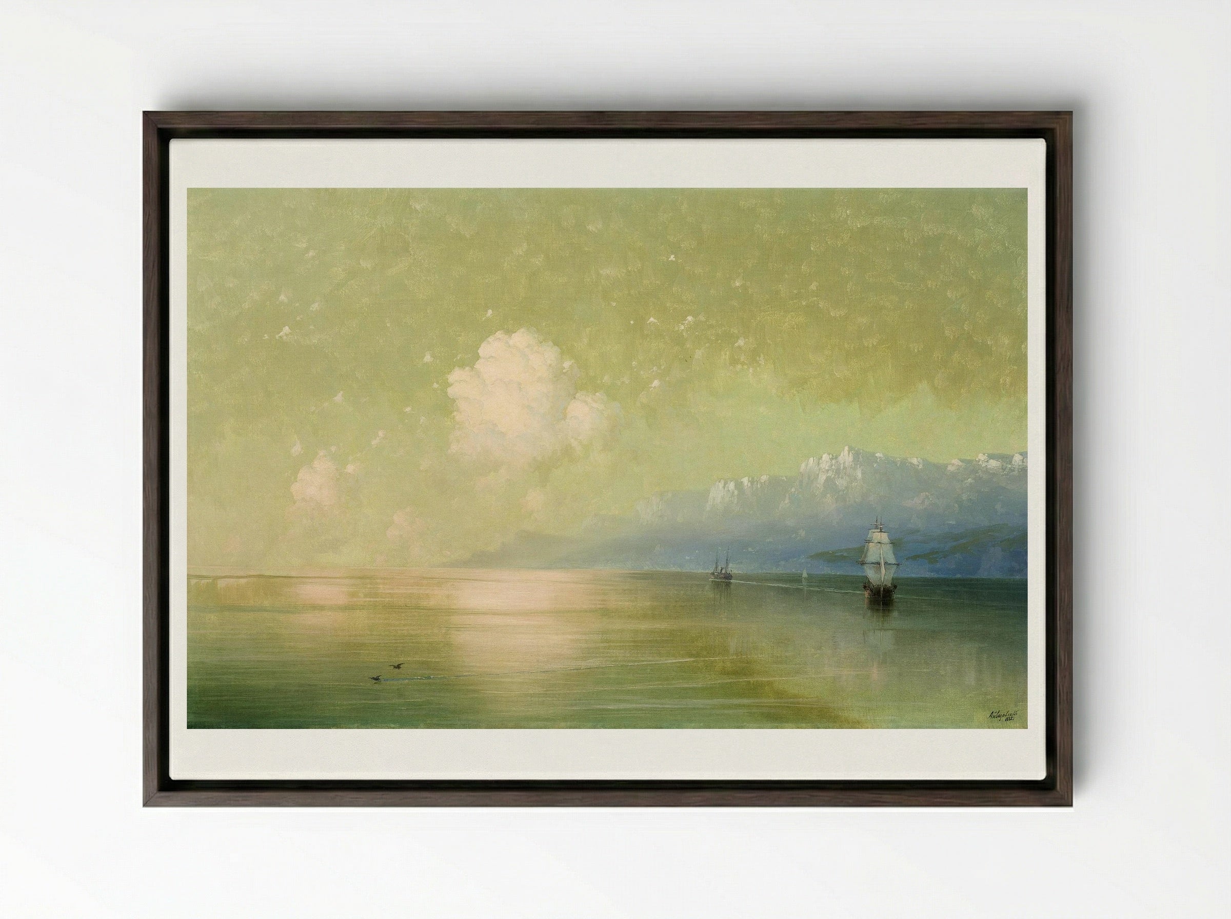 Seascape - Ivan Aivazovsky - Framed Canvas Dark Wood