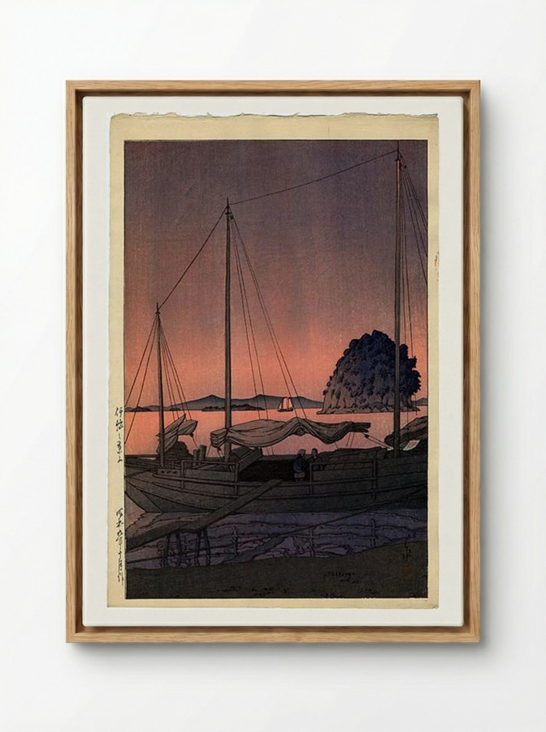 Hayama, Iyo - Hasui Kawase - Framed Canvas Wood