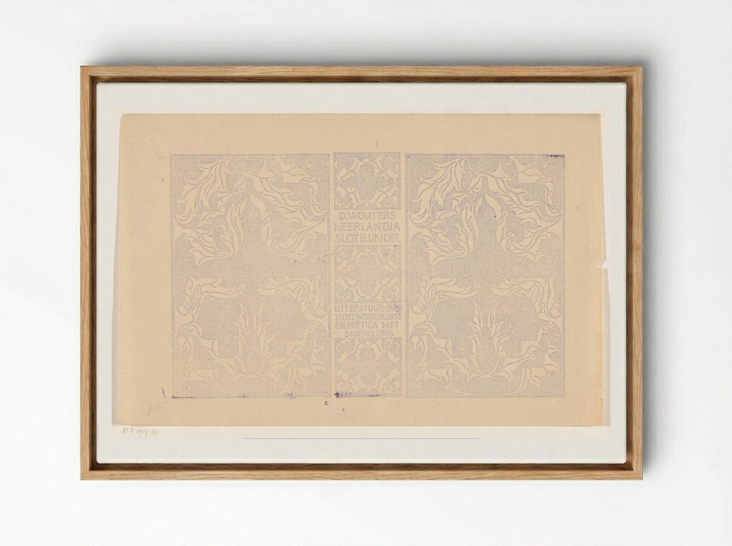 Omslagontwerp voor: D. Wouters, Neerlandia - Carel Adolph Lion Cachet - Framed Canvas Wood