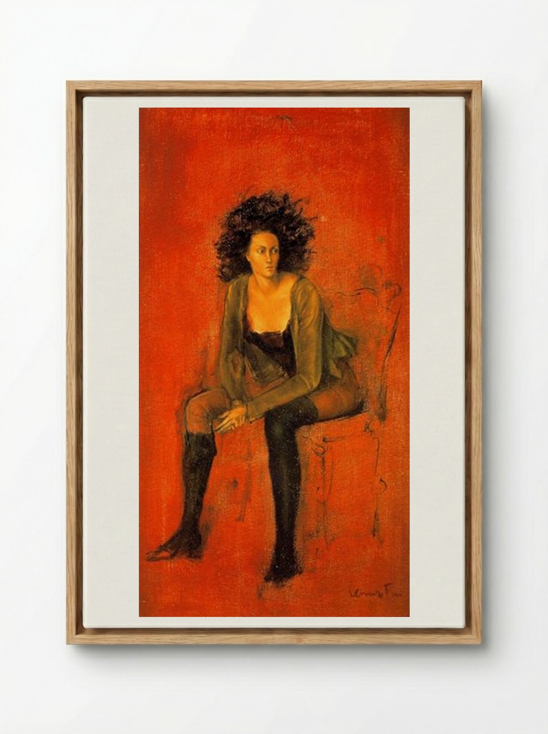Portrait de Meret Oppenheim - Leonor Fini - Framed Canvas Wood