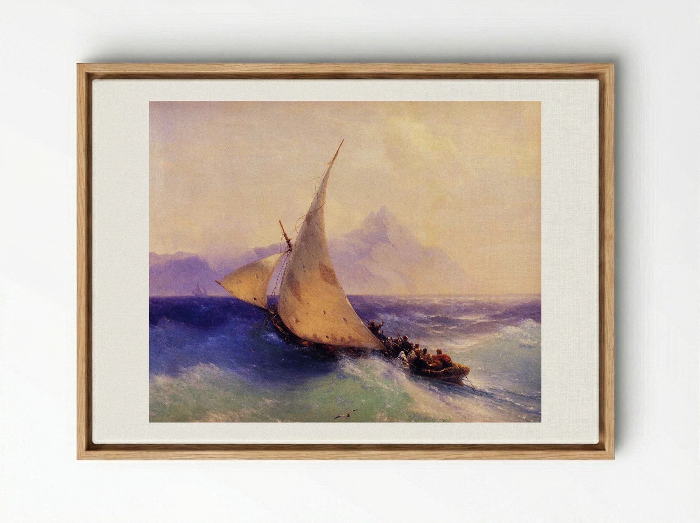 Rescue at Sea - Ivan Aivazovsky - Framed Canvas Wood