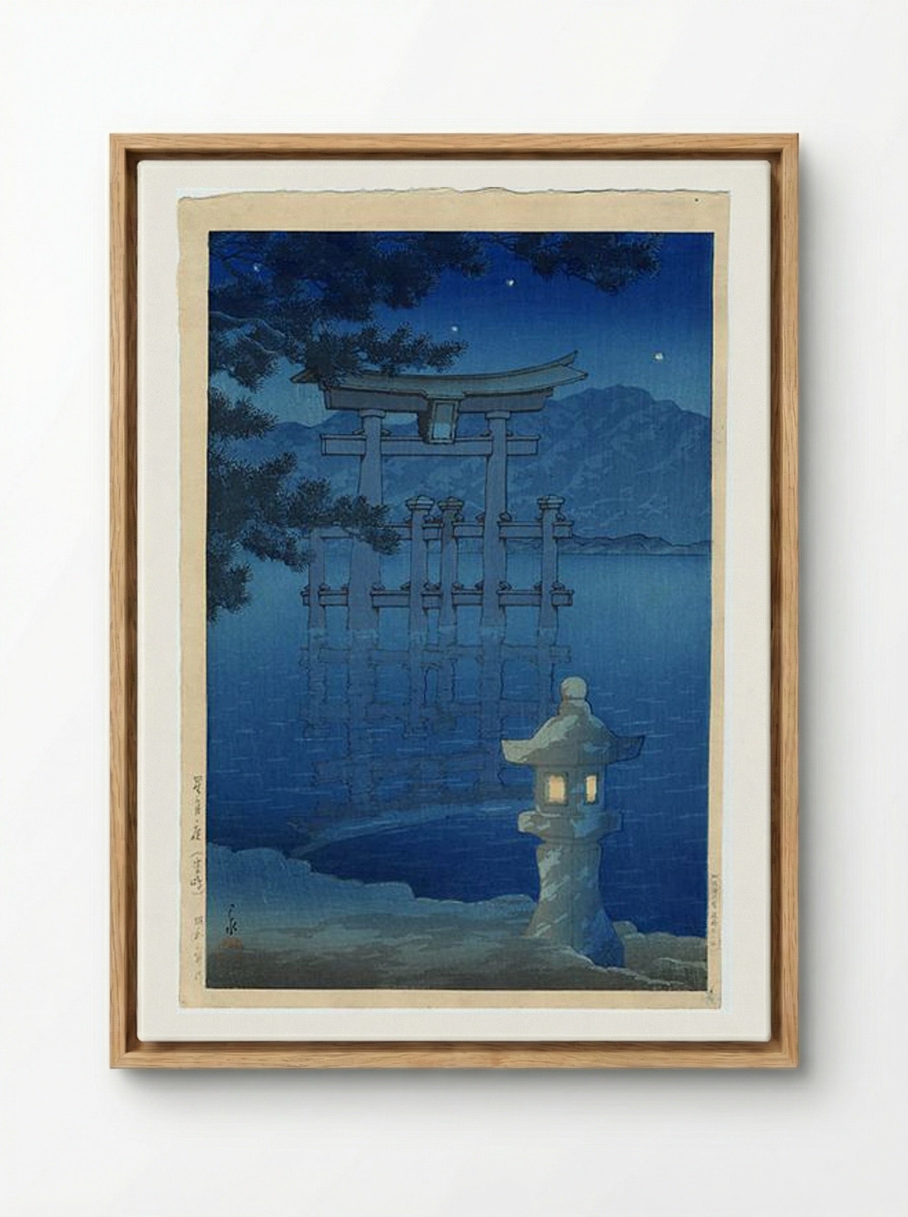 Starlit Night, Miyajima - Hasui Kawase - Framed Canvas Wood