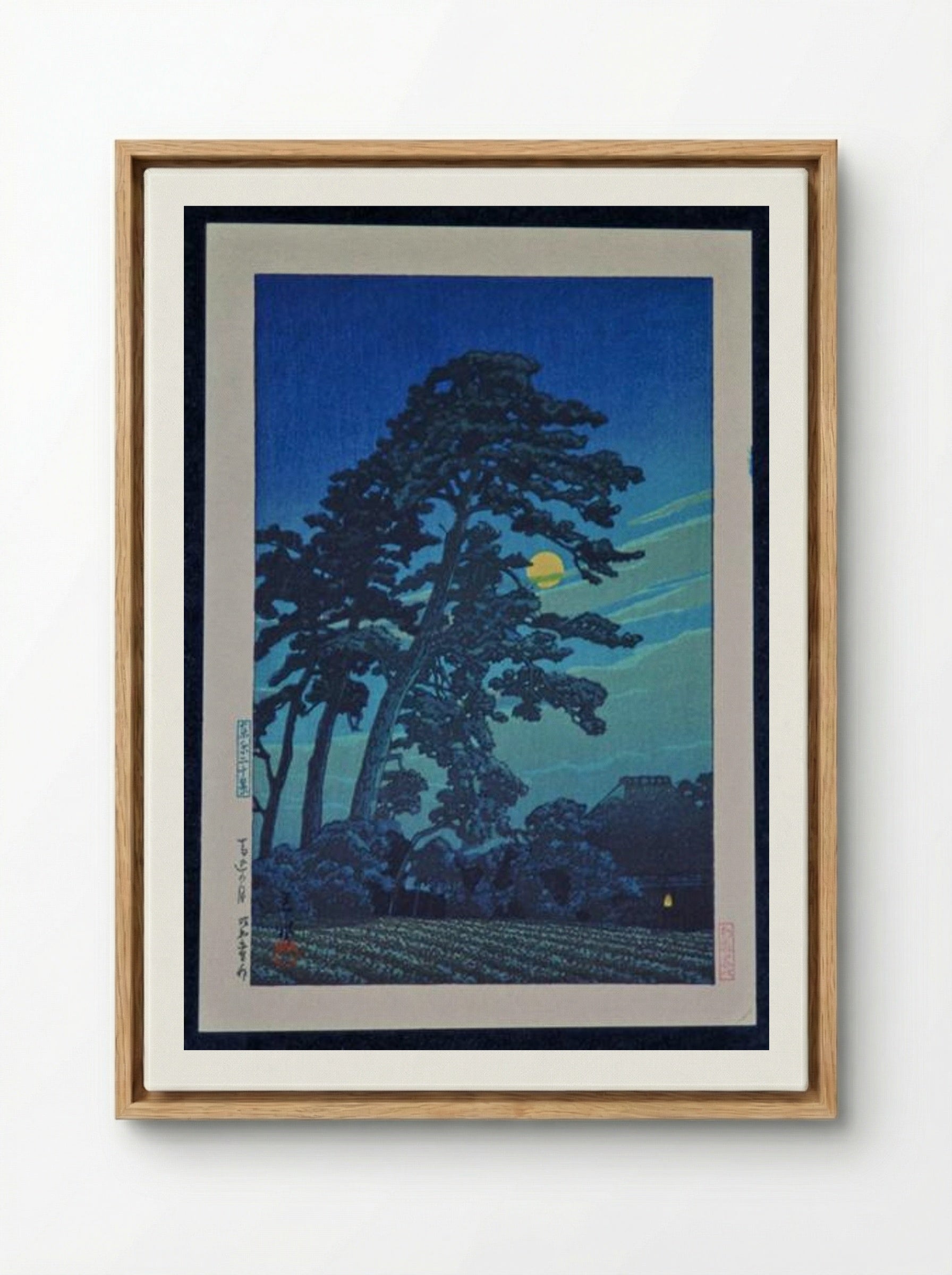 Full Moon at Magome - Hasui Kawase - Framed Canvas Wood