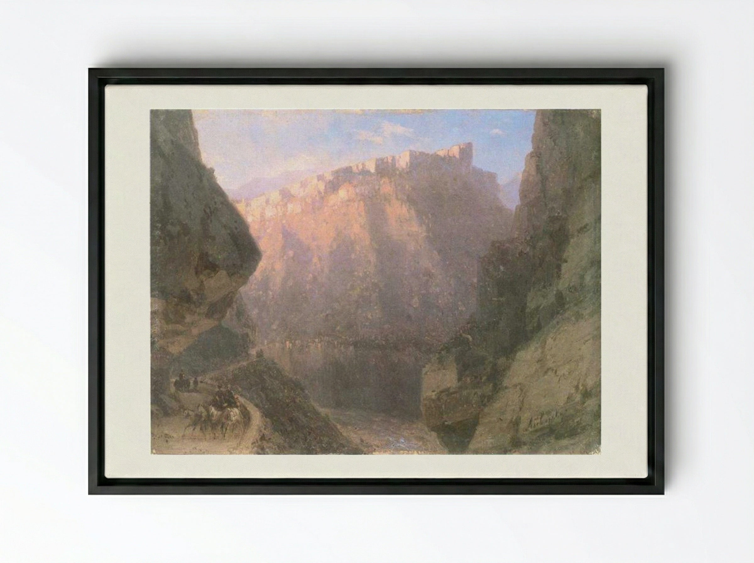 The Daryal Canyon - Ivan Aivazovsky - Framed Canvas Black