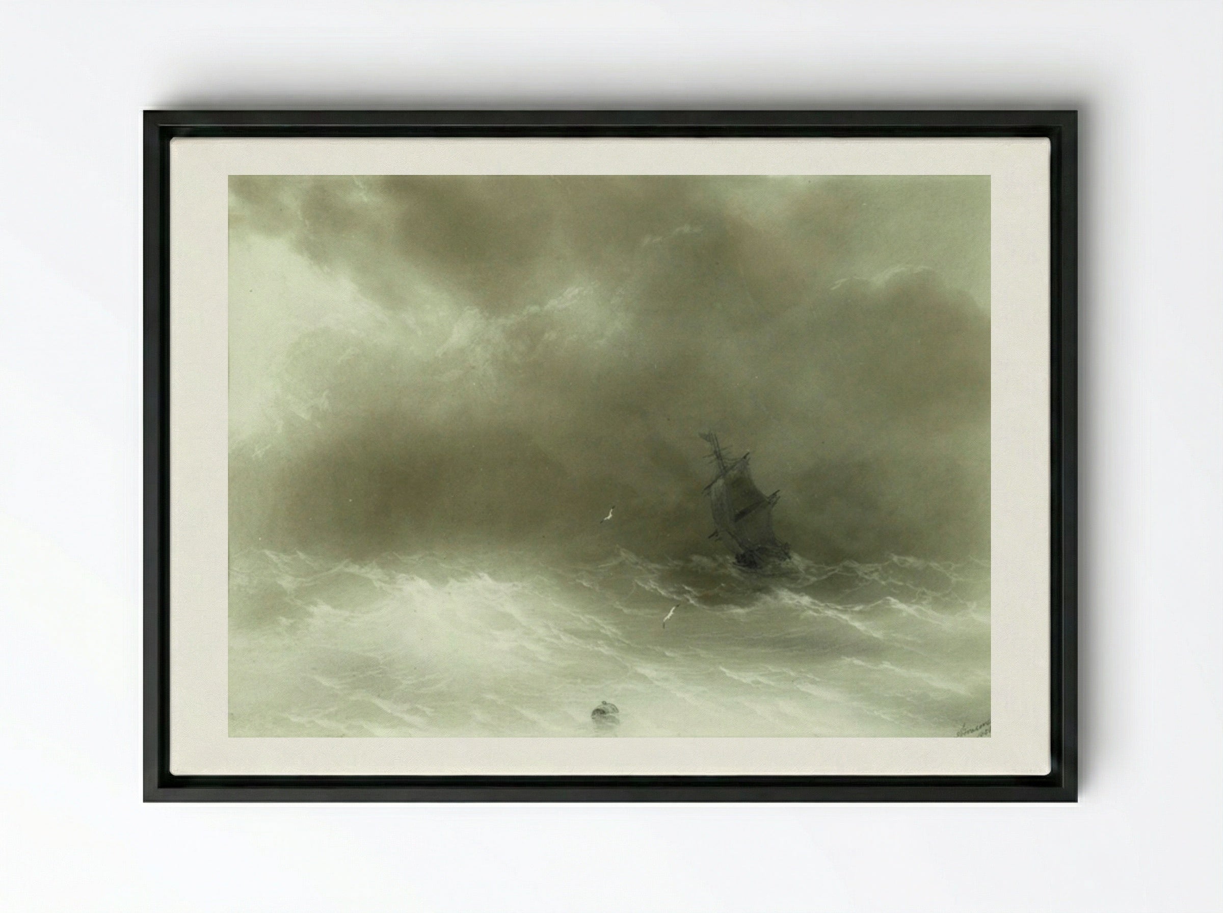 Strong Wind - Ivan Aivazovsky - Framed Canvas Black