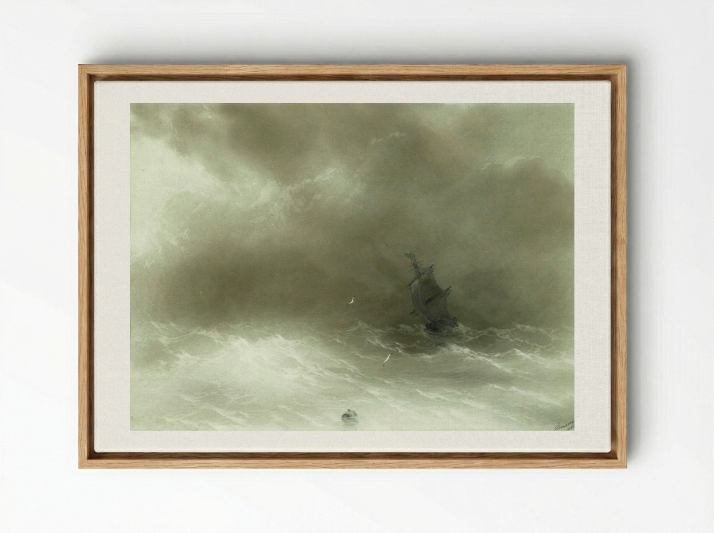 Strong Wind - Ivan Aivazovsky - Framed Canvas Wood