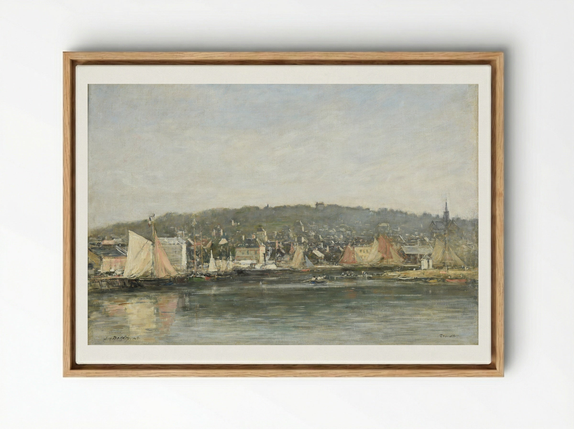 Trouville, the Port - Eugène Boudin - Framed Canvas Wood
