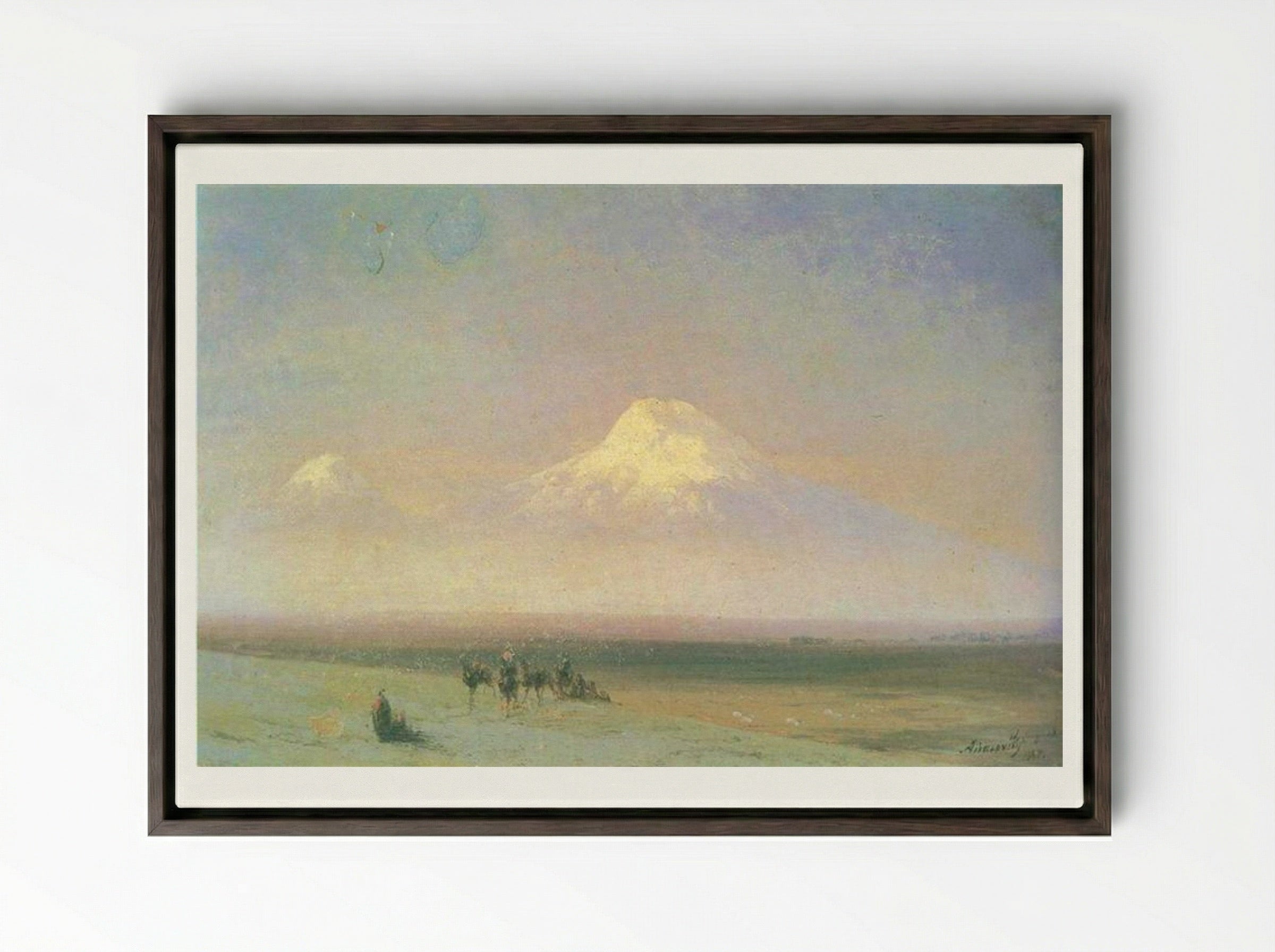 The Mountain Ararat - Ivan Aivazovsky - Framed Canvas Dark Wood