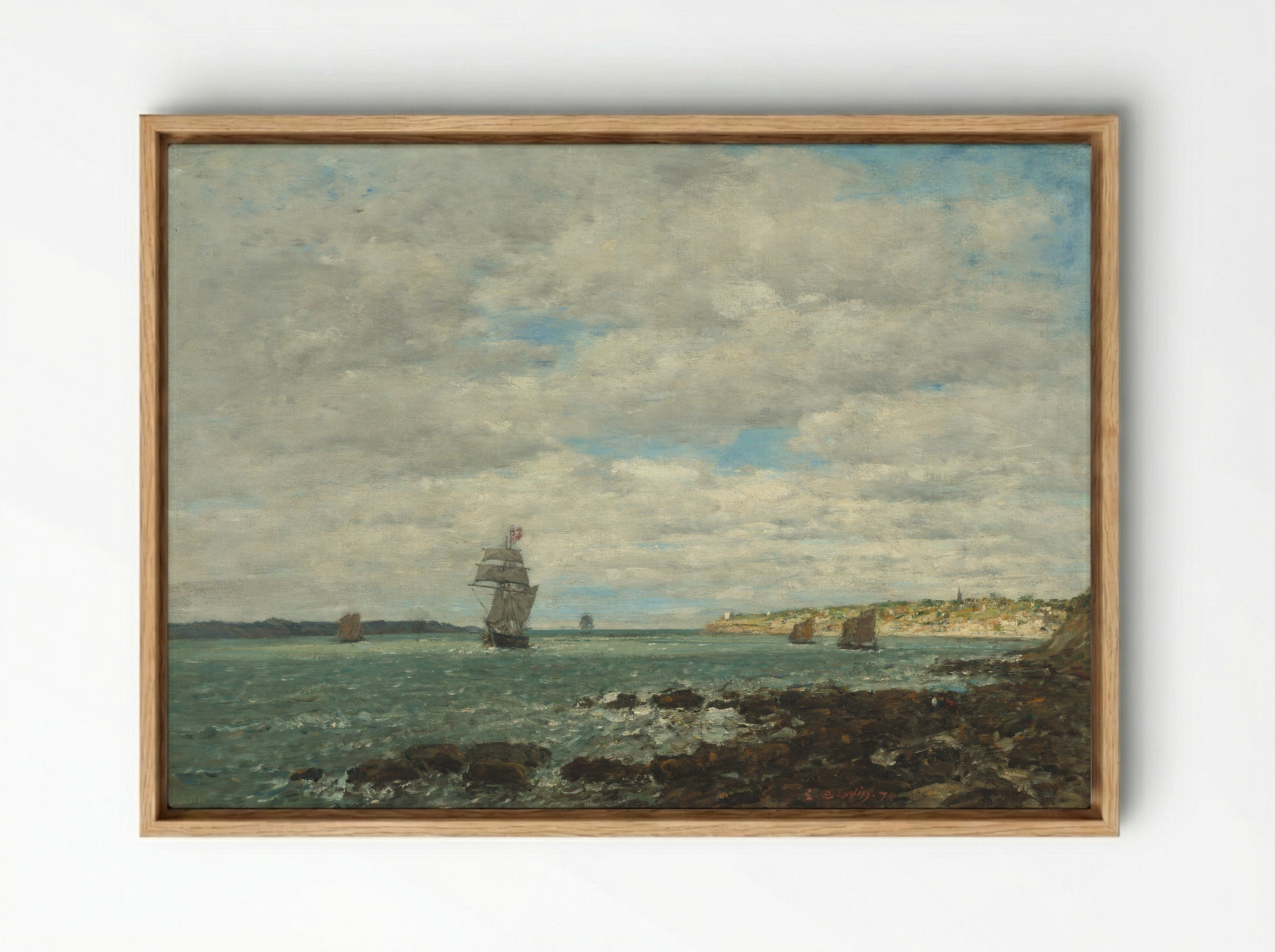 Coast of Brittany - Eugène Boudin - Framed Canvas Wood
