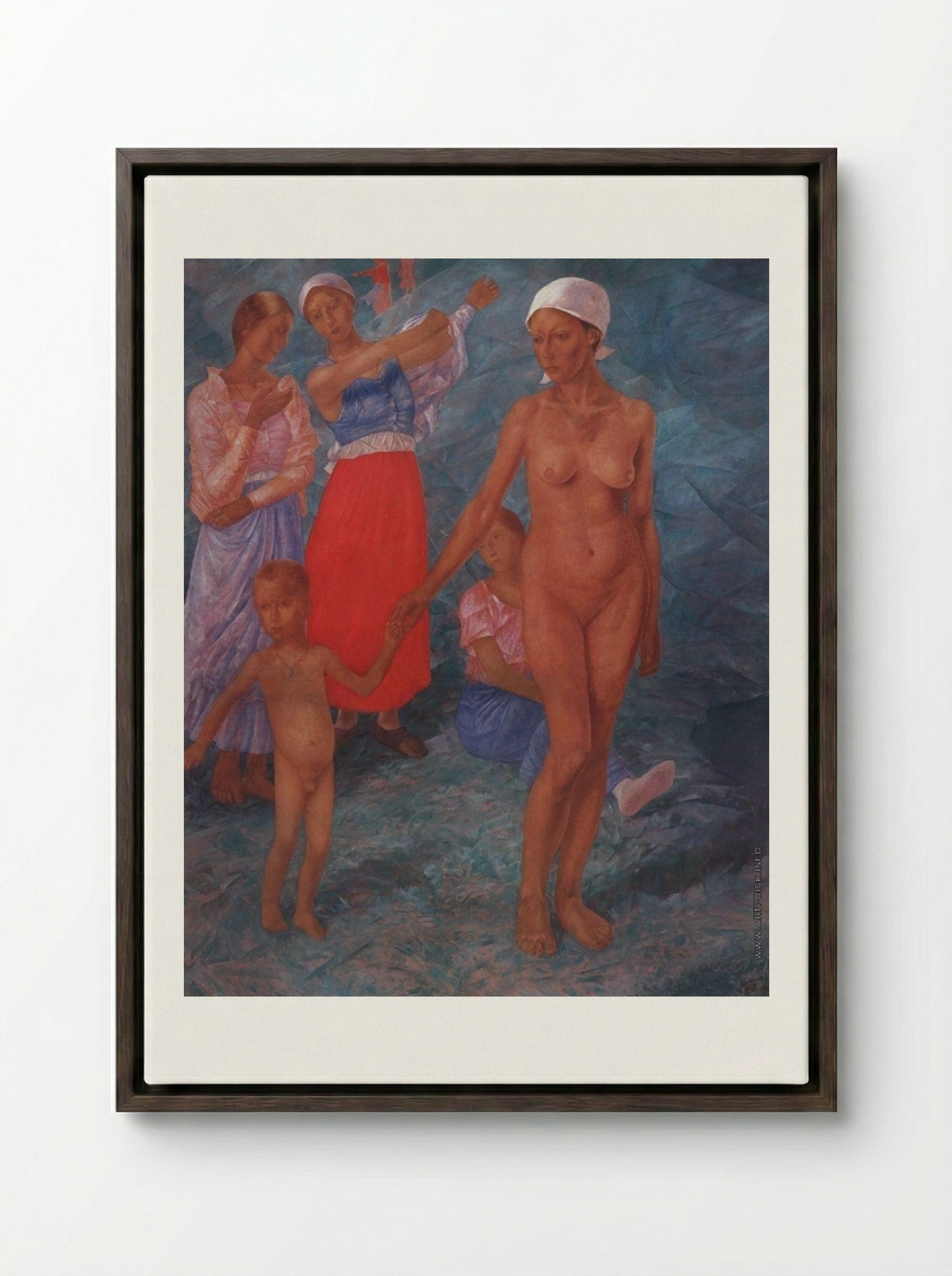 Morning - Kuzma Petrov-Vodkin - Framed Canvas Dark Wood