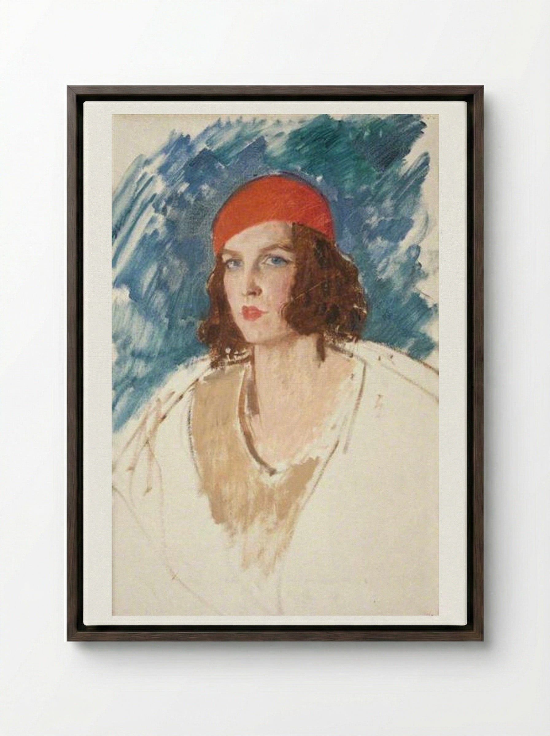 Lady Mary Alington - Augustus John - Framed Canvas Dark Wood