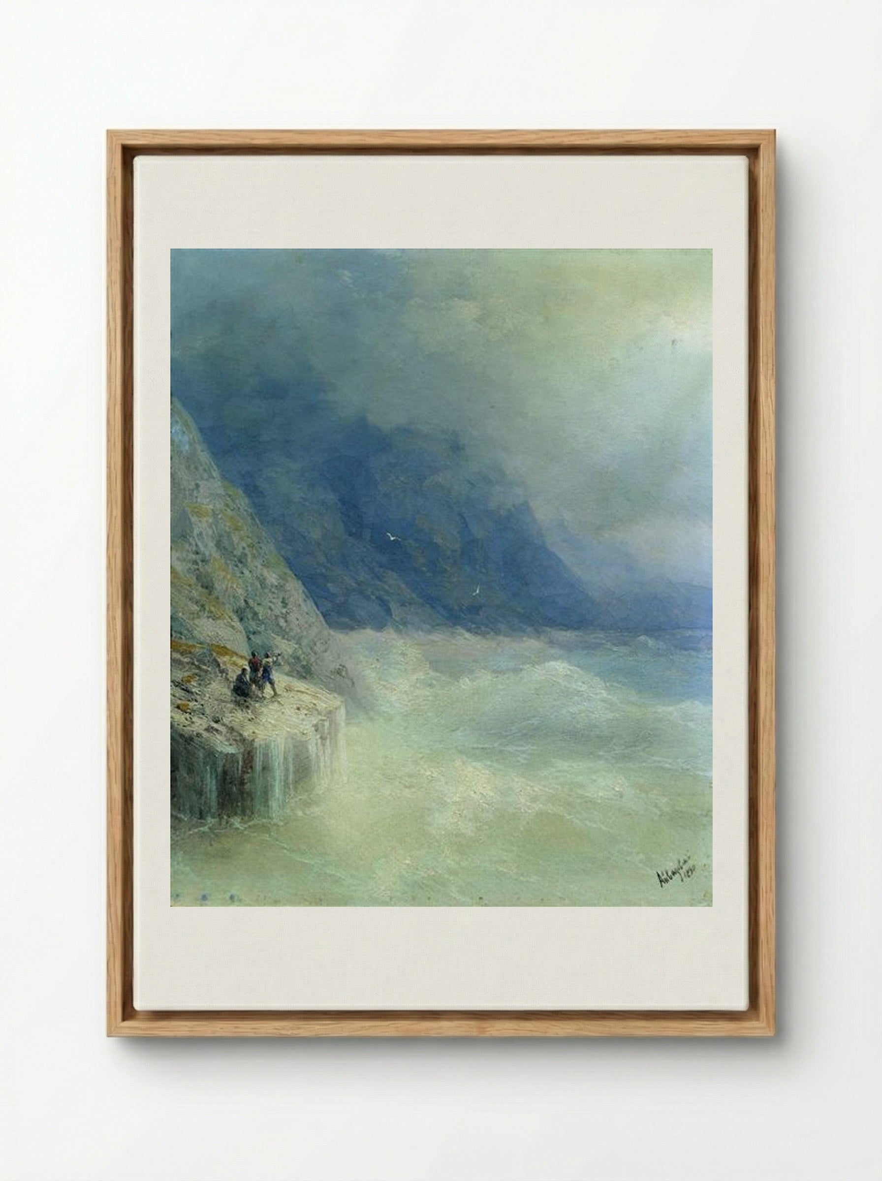Rocks in the Mist - Ivan Aivazovsky - Framed Canvas Wood