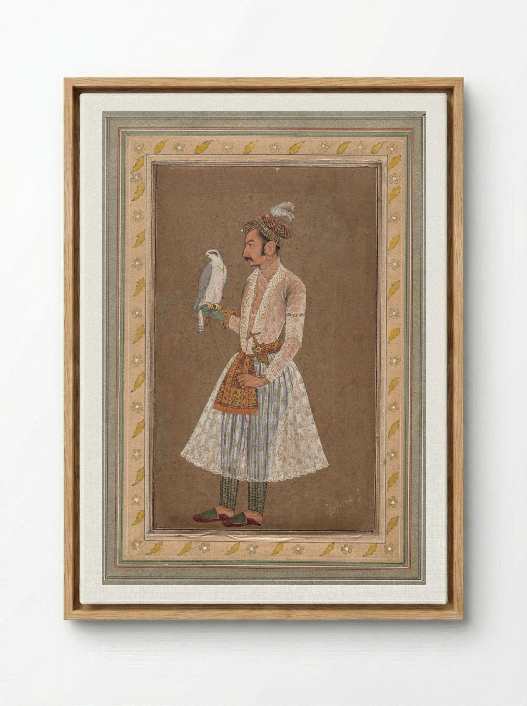Portrait of Raja Jagat Singh of Nurpur - Bichitr - Framed Canvas Wood