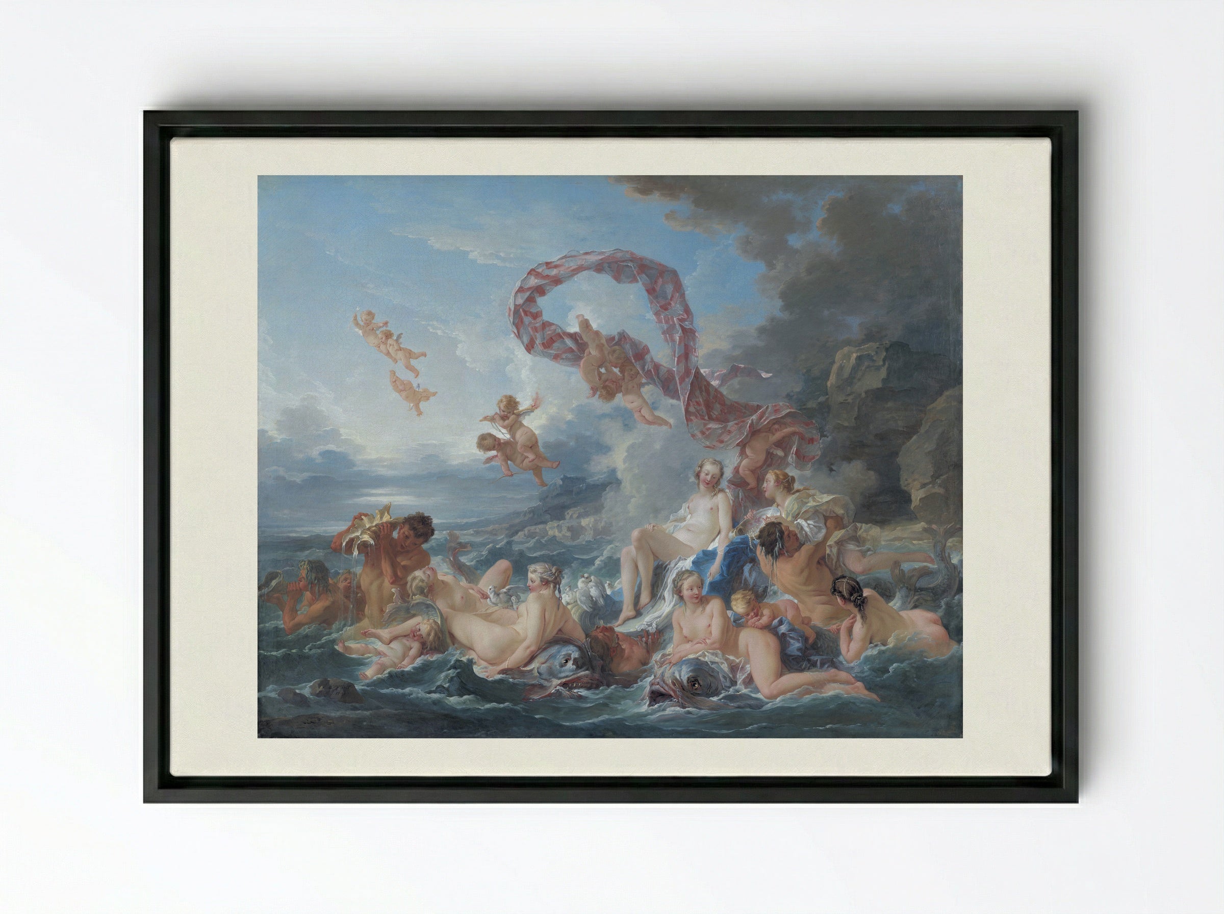 The Birth and Triumph of Venus - François Boucher - Framed Canvas Black