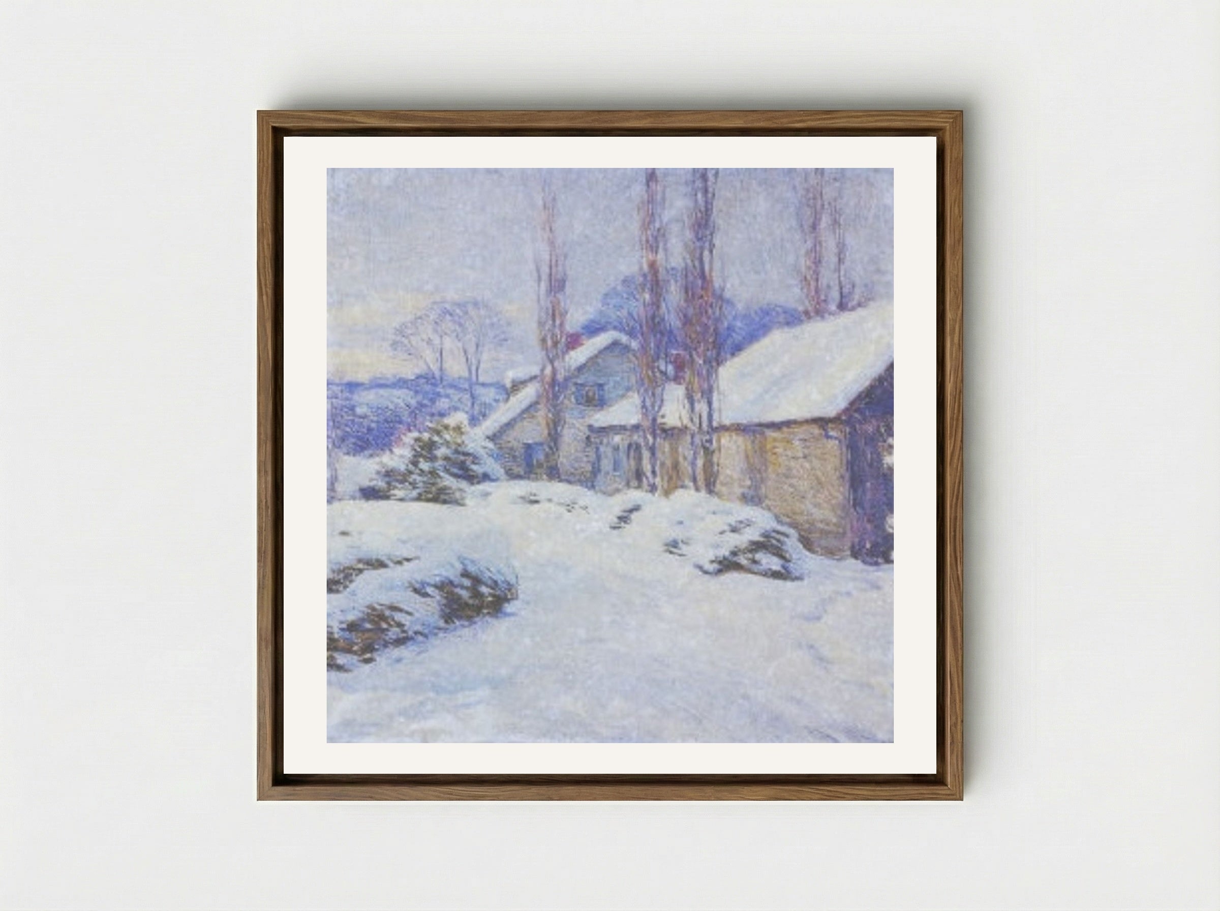 Winter Afternoon - Willard Metcalf - Framed Canvas Wood