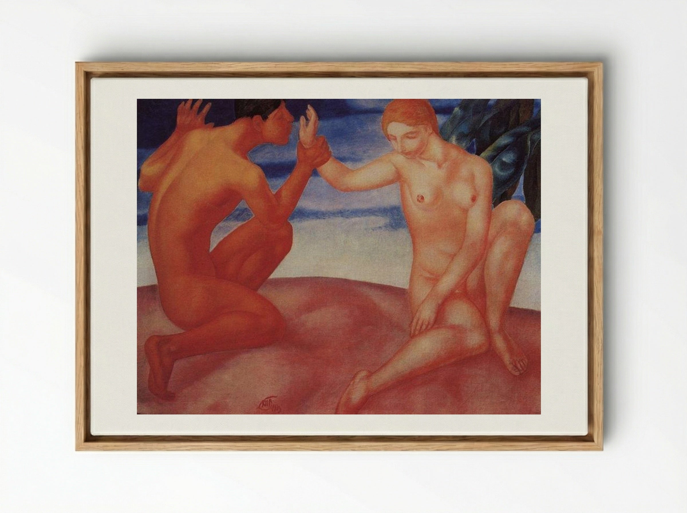 Youth (Kiss) - Kuzma Petrov-Vodkin - Framed Canvas Wood