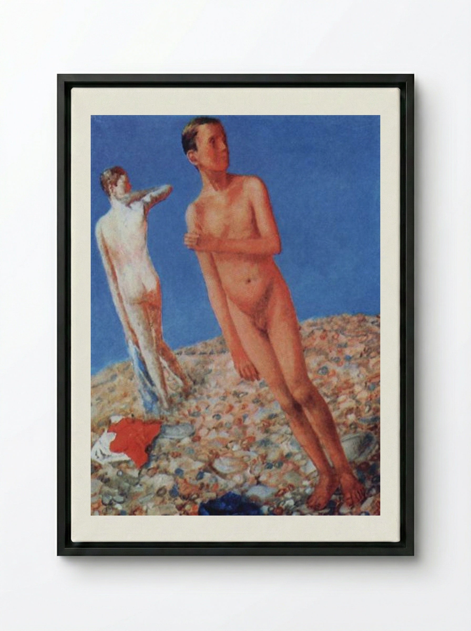Boys - Kuzma Petrov-Vodkin - Framed Canvas Black