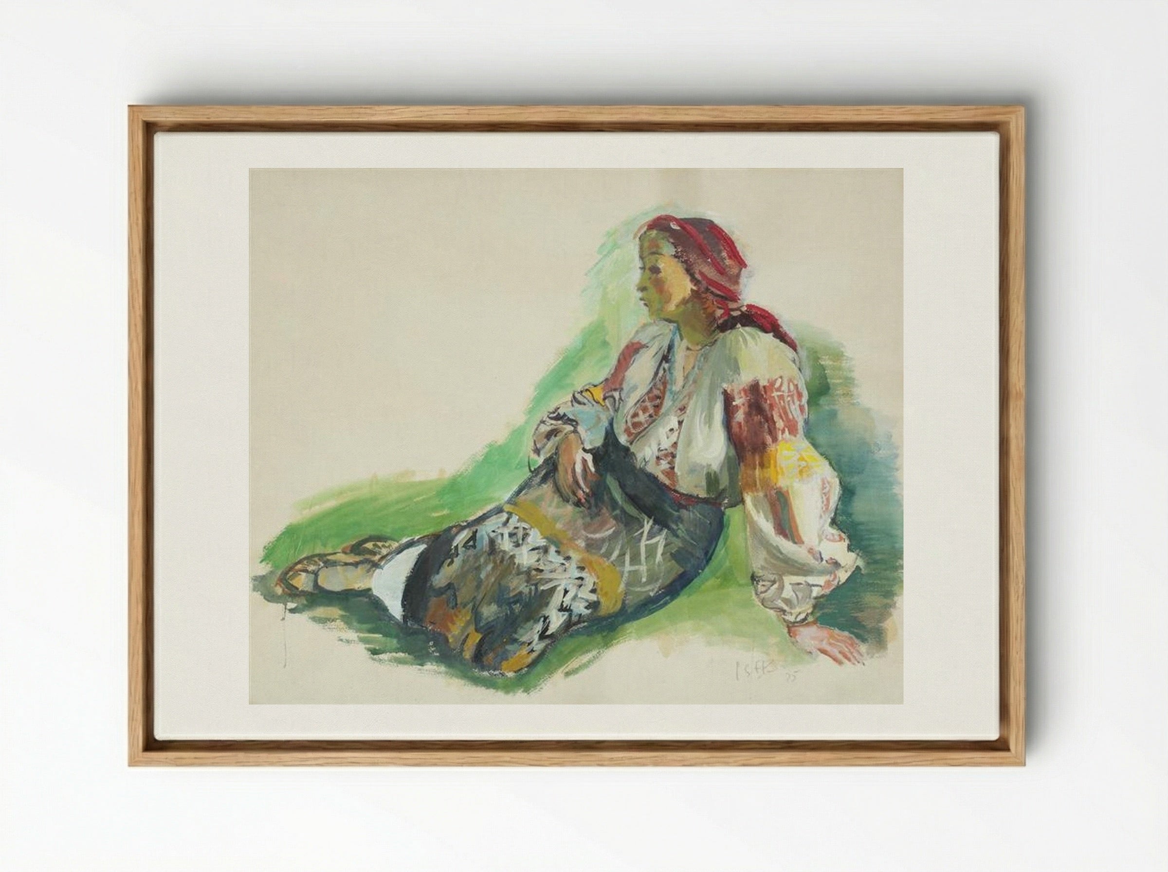 Woman from Muscel - Iosif Iser - Framed Canvas Wood