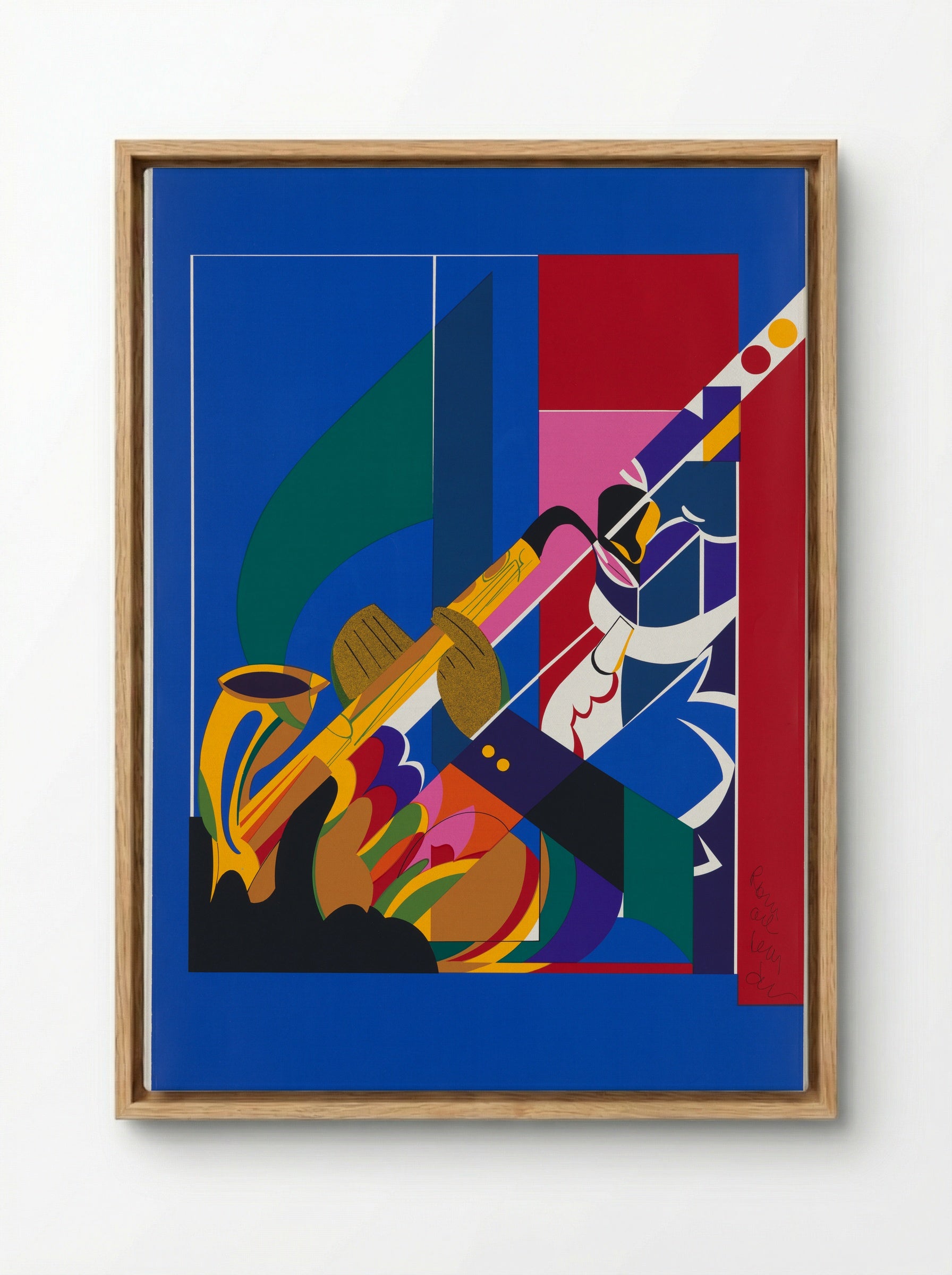 Alto Saxophone - Romare Bearden - Framed Canvas Wood
