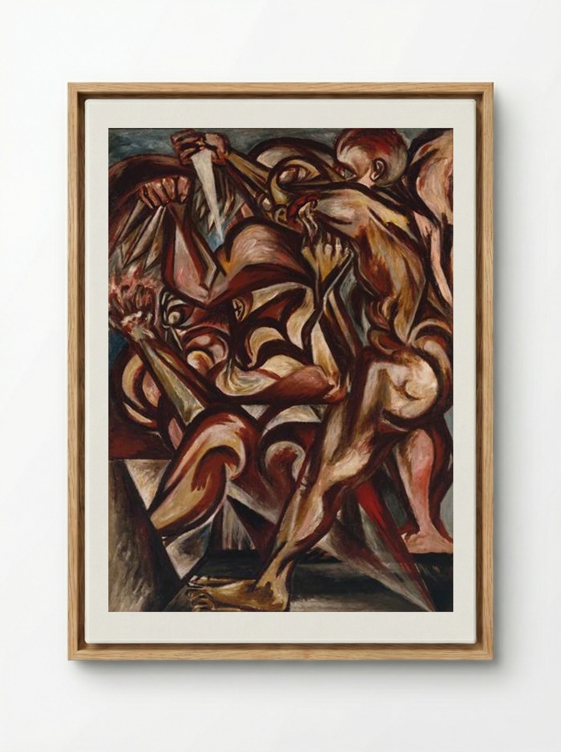 Man with Knife - Jackson Pollock - Framed Canvas Wood