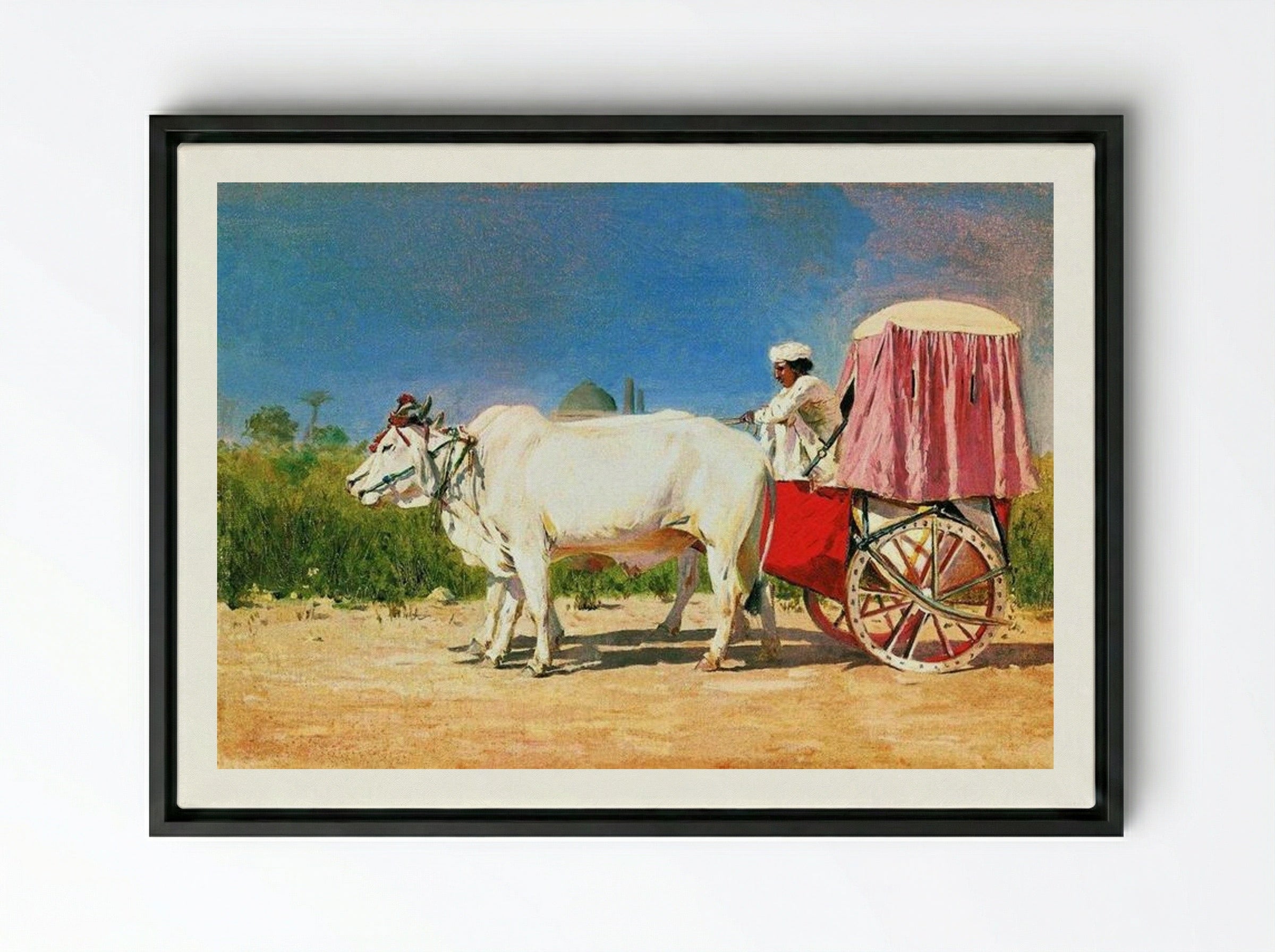 Vehicle in Delhi - Vasily Vereshchagin - Framed Canvas Black