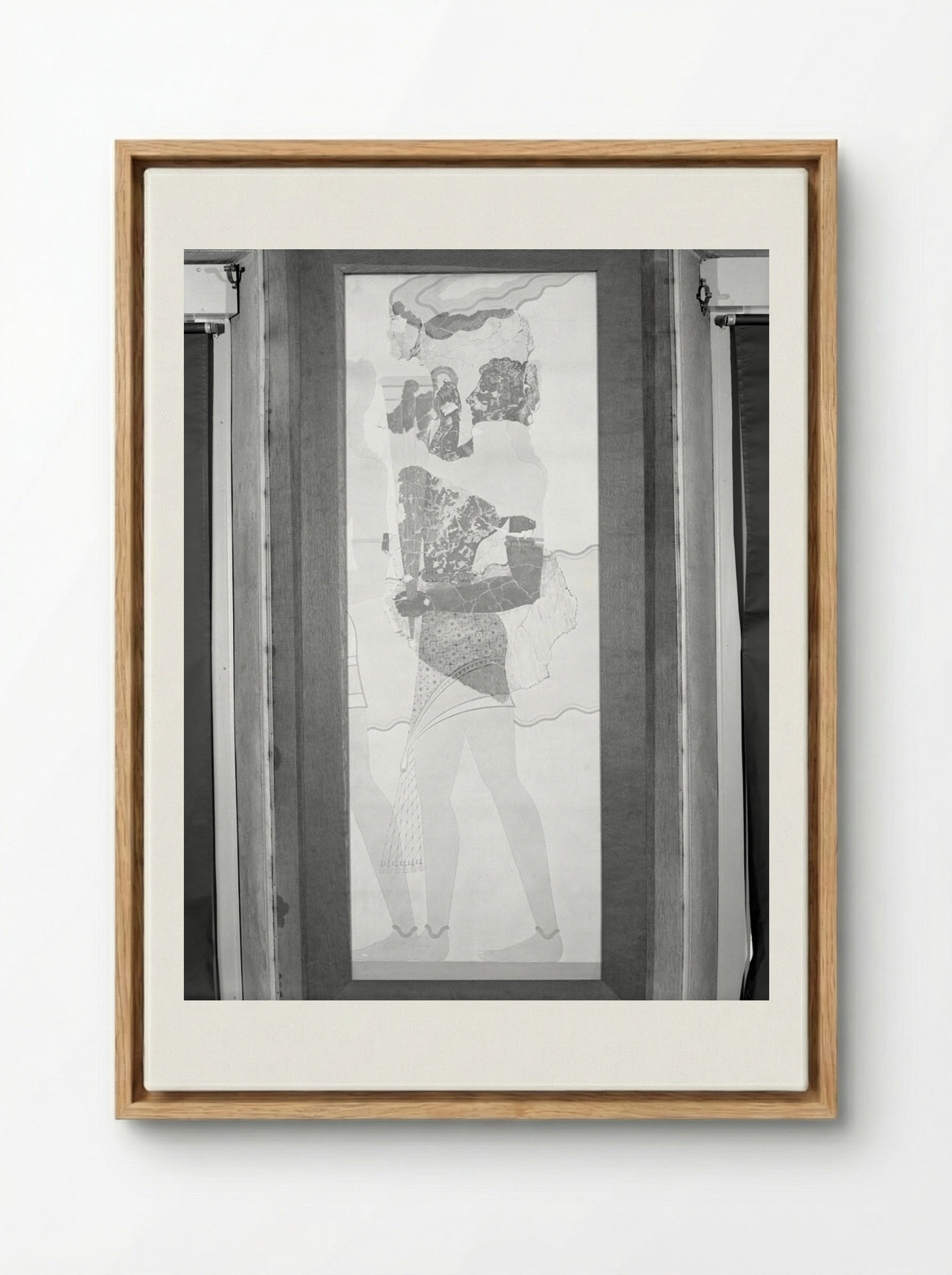 Cup Bearer (after a fresco from the Palace of Knossos, Crete) - Fine Art Print - Framed Canvas Wood