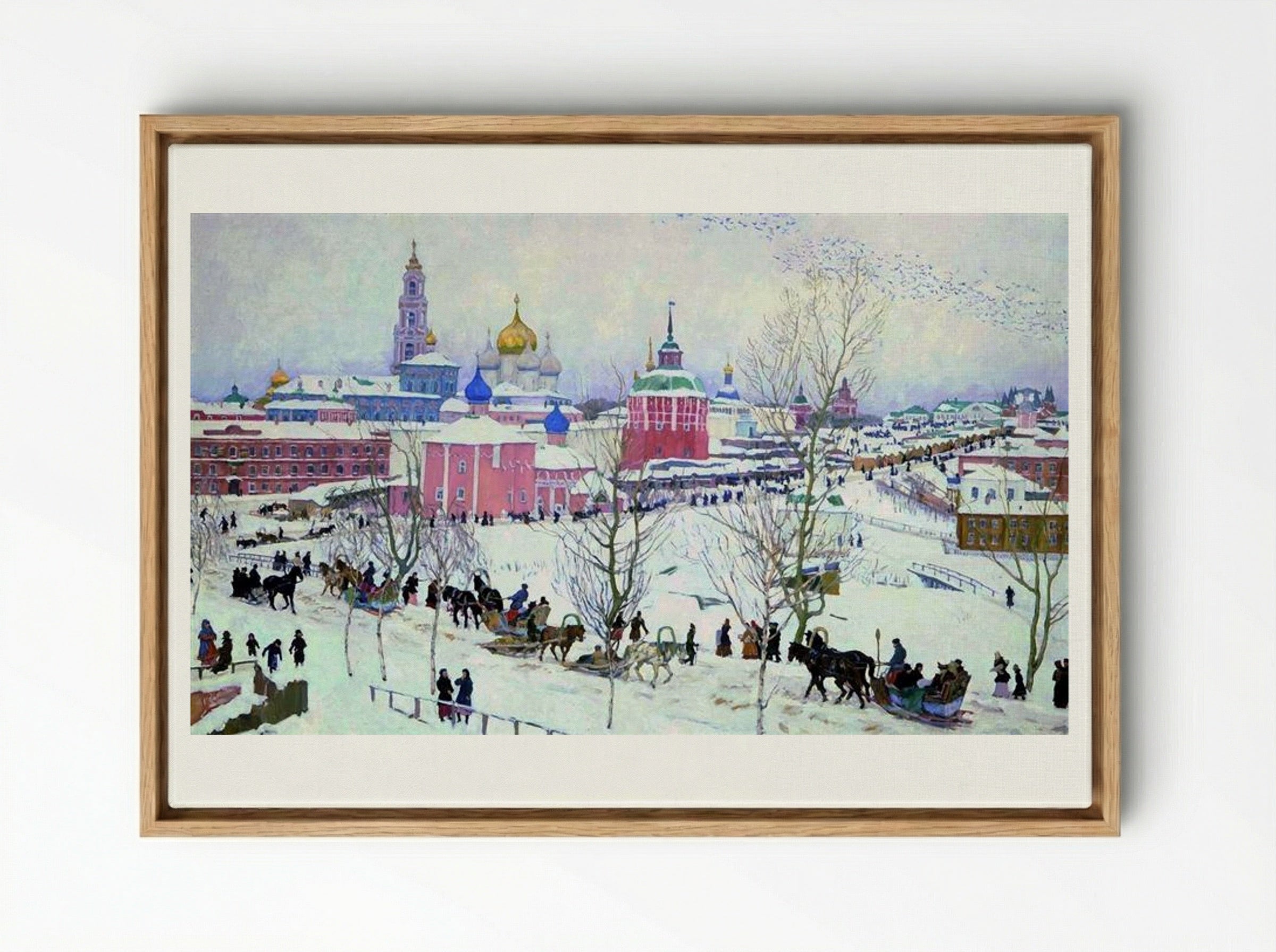 The Troitse-Sergiyev Monastery in Winter - Konstantin Yuon - Framed Canvas Wood
