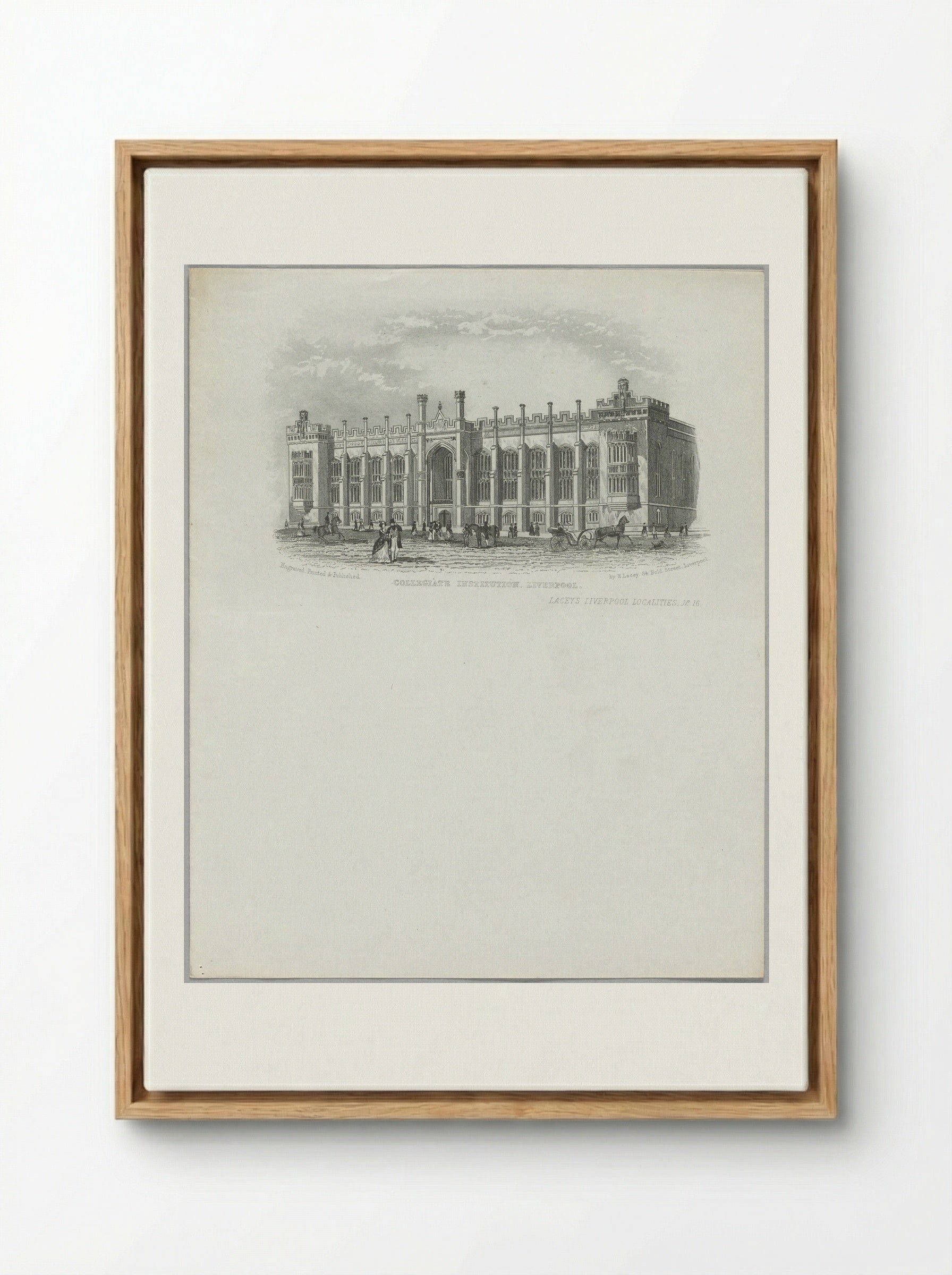 Collegiate Institution, Liverpool - Fine Art Print - Framed Canvas Wood