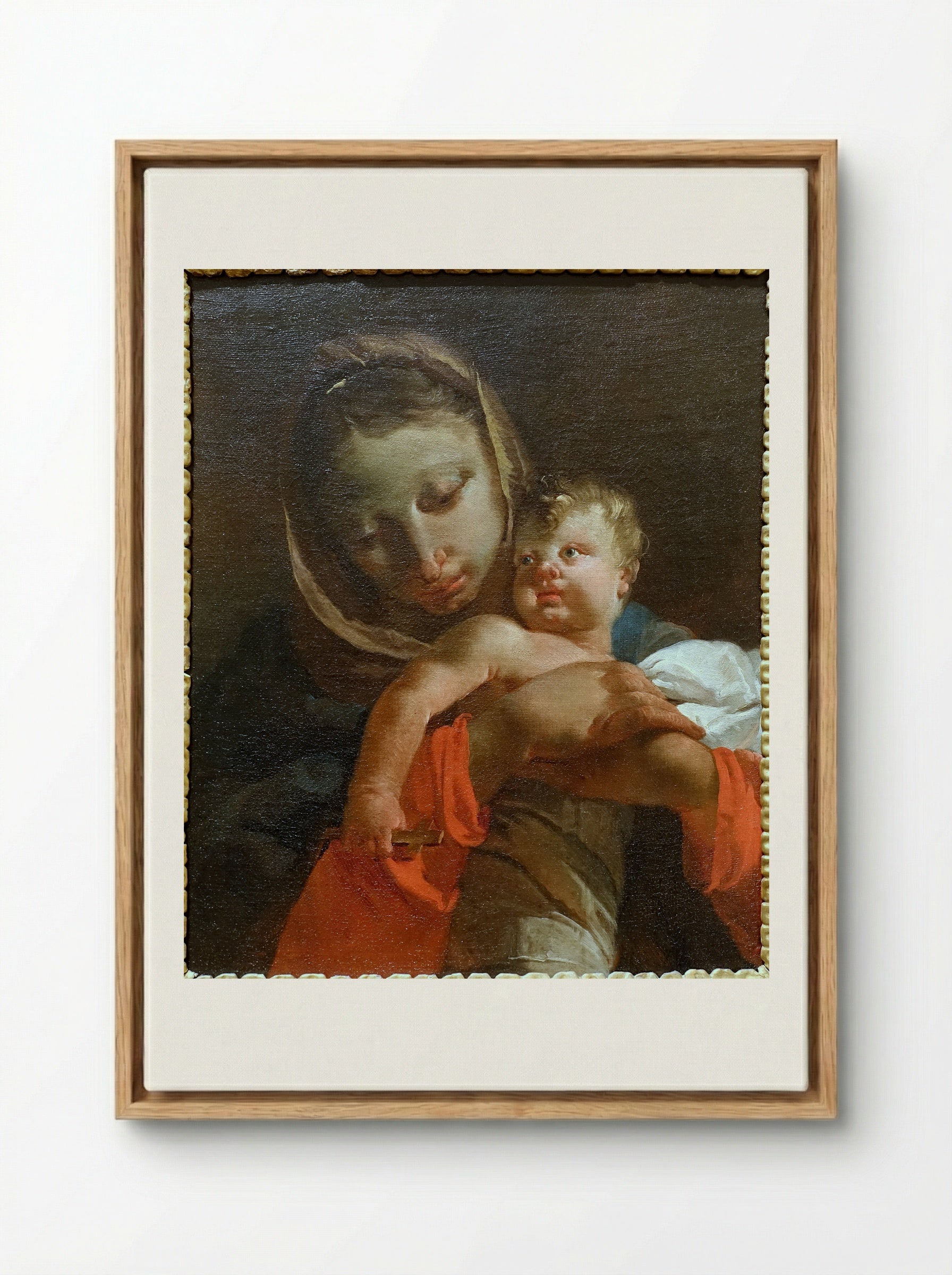 Madonna and Child - Giovanni Battista Tiepolo - Framed Canvas Wood