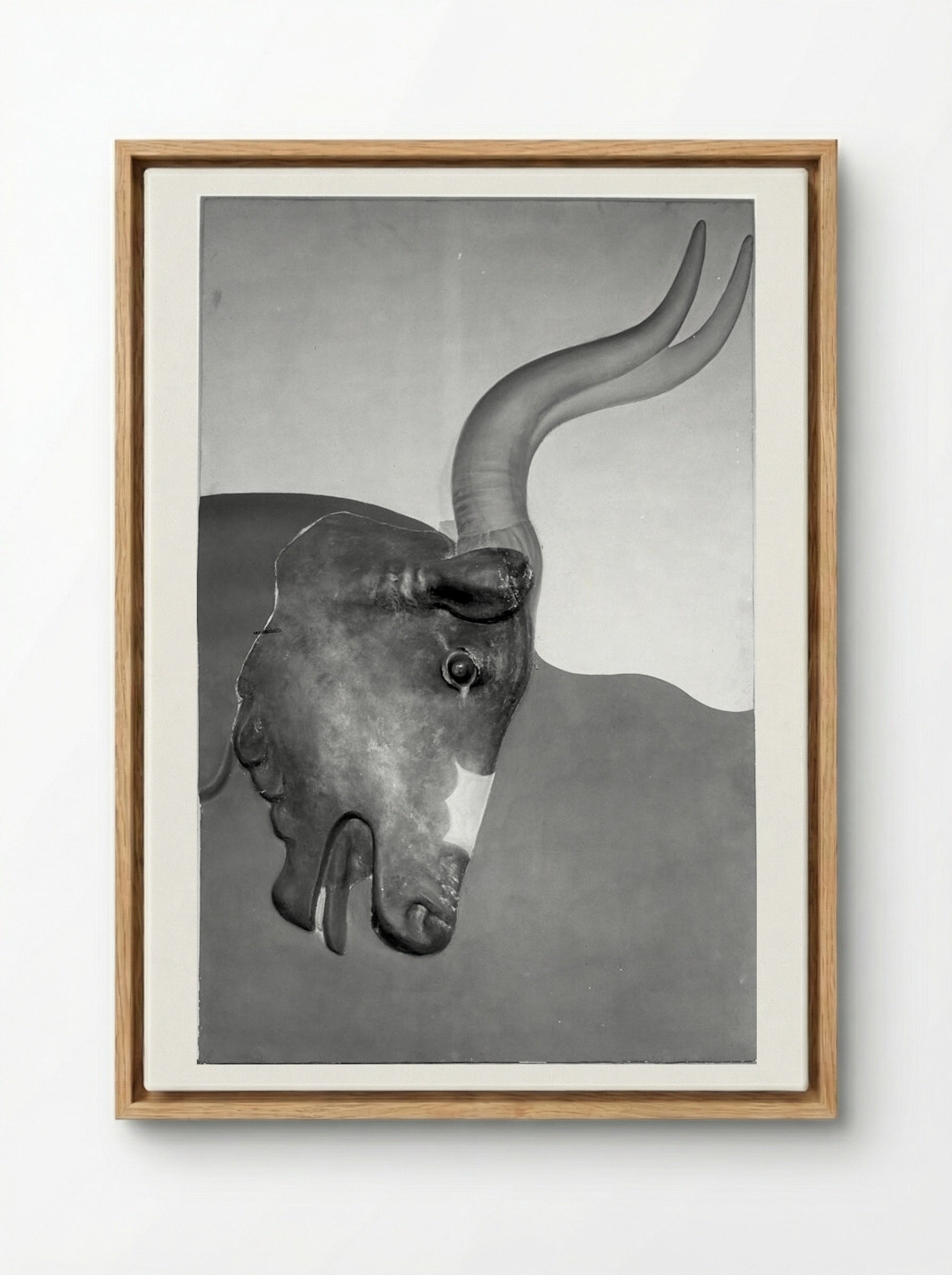 Untitled (Bull Relief and Fresco Reproduction) - Solis Prints - Framed Canvas Wood