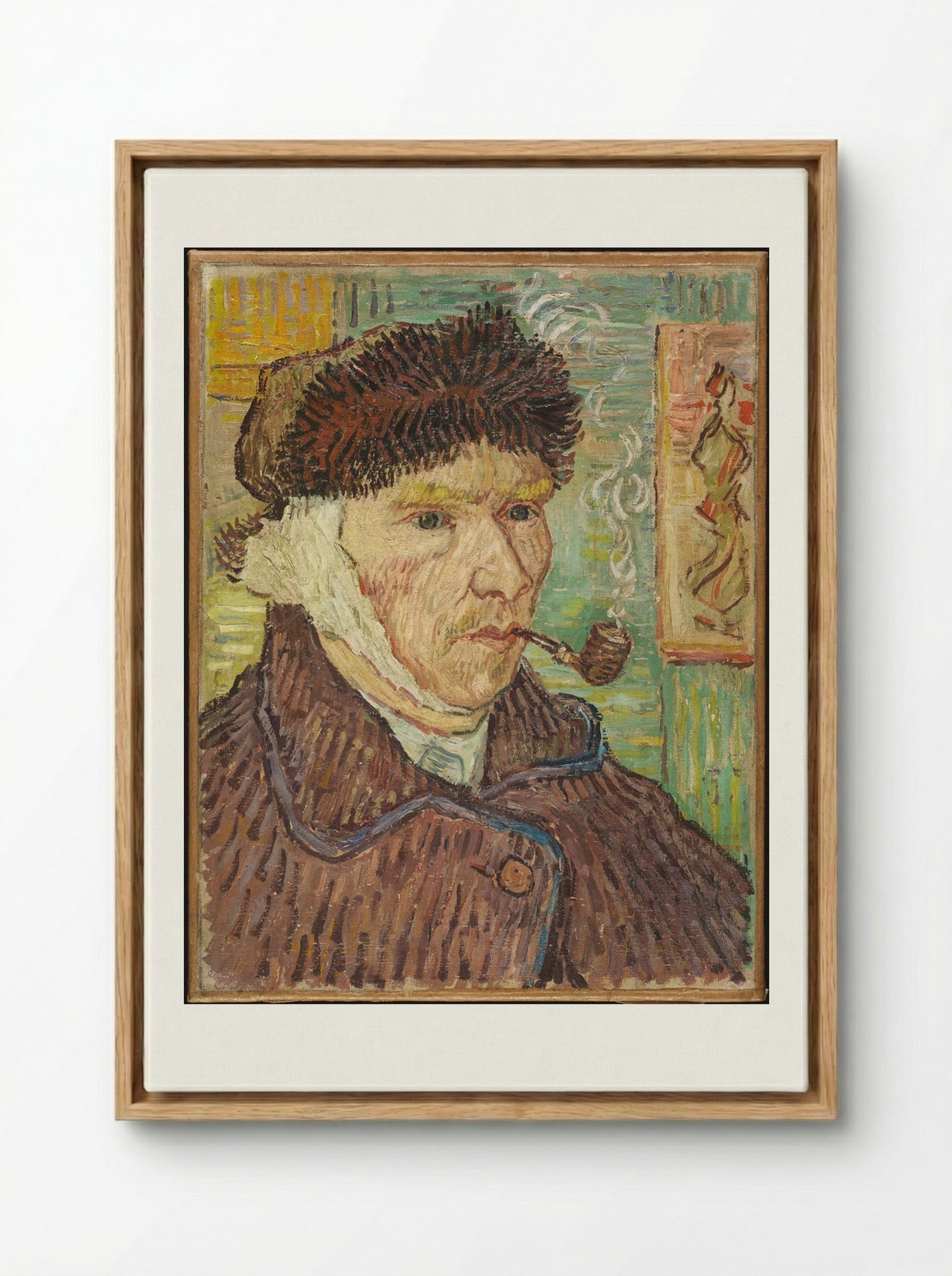 Self-Portrait with Bandaged Ear - Vincent van Gogh - Framed Canvas Wood