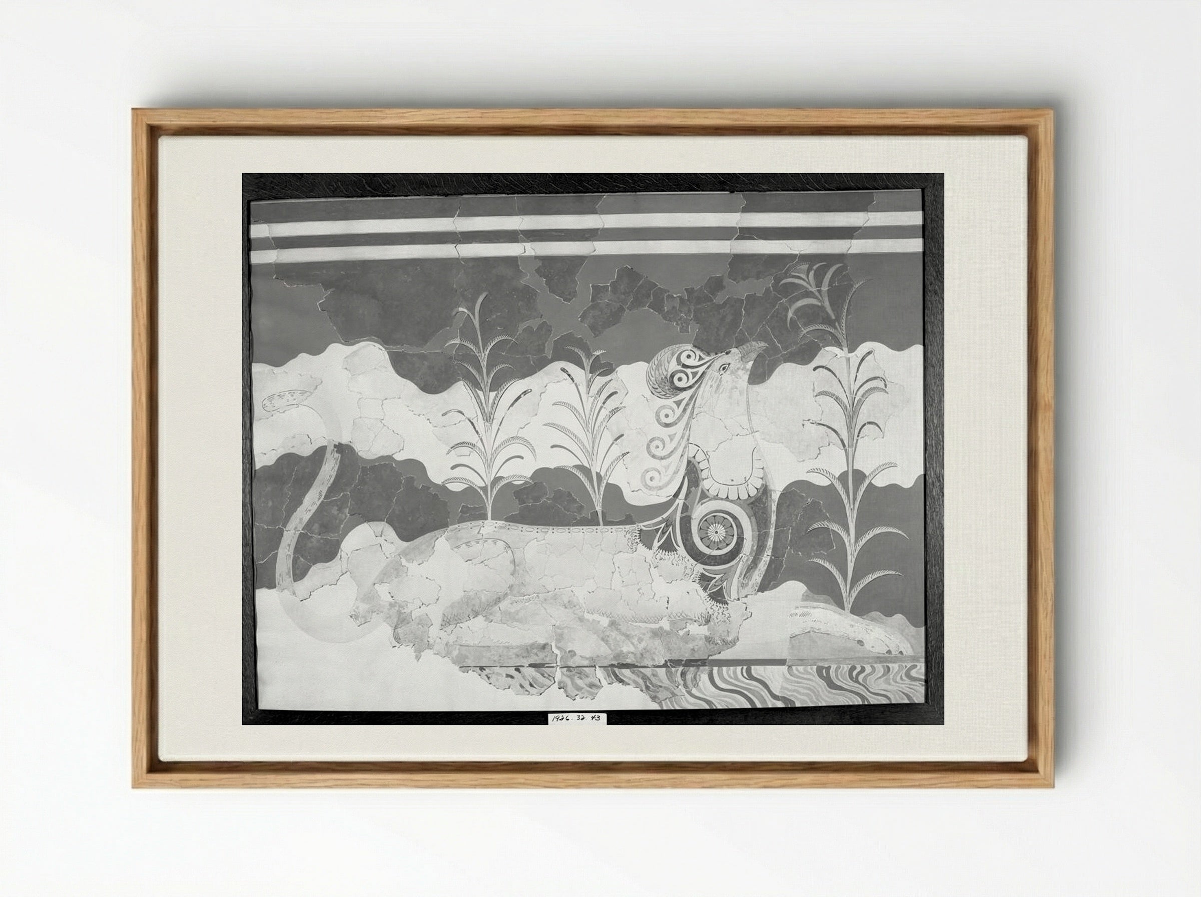Griffin (after a fresco from the Throne Room in the Palace of Knossos, Crete) - Fine Art Print - Framed Canvas Wood