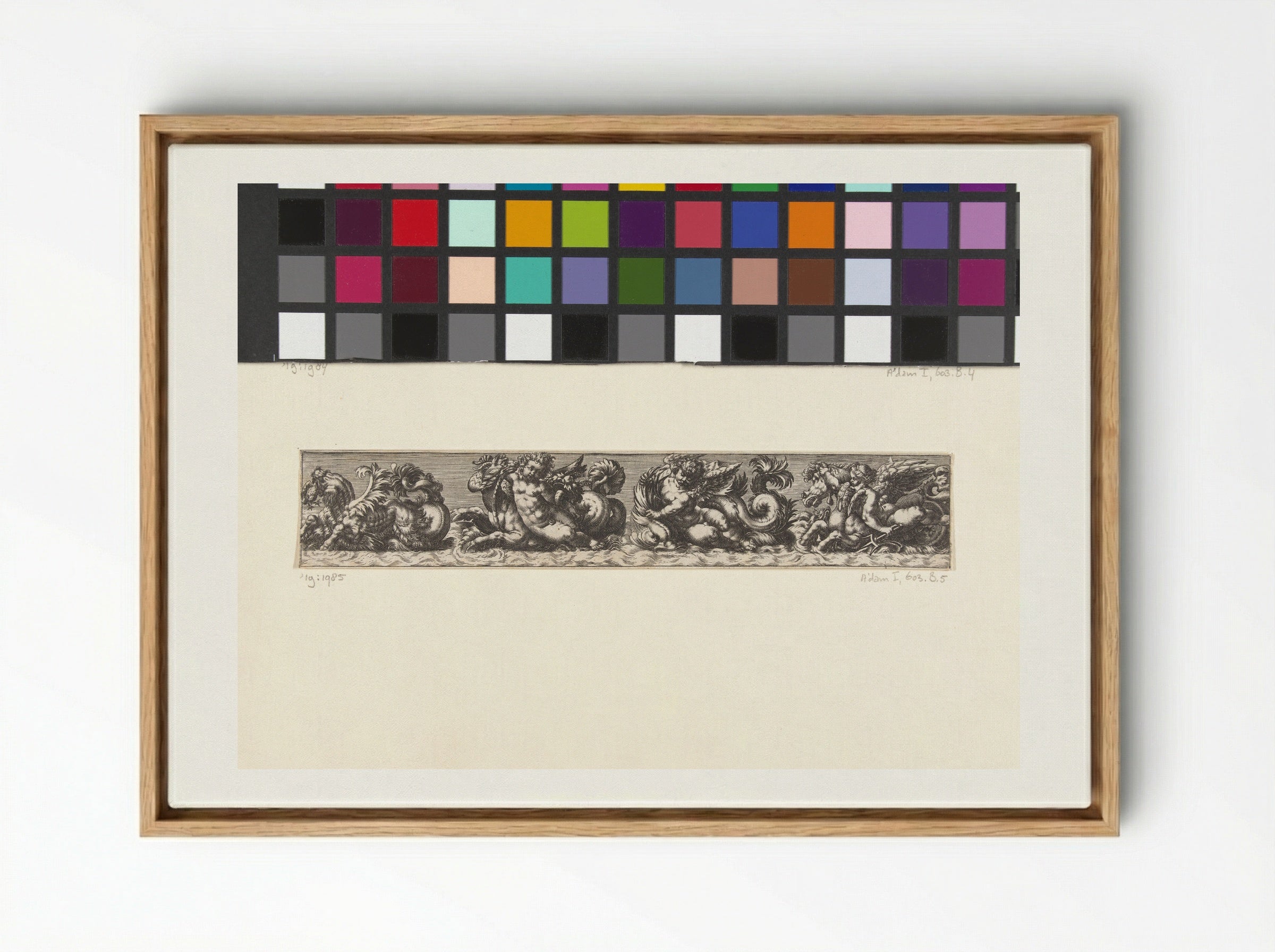 Untitled (Frieze with Sea Creatures and Putti) - Fine Art Print - Framed Canvas Wood