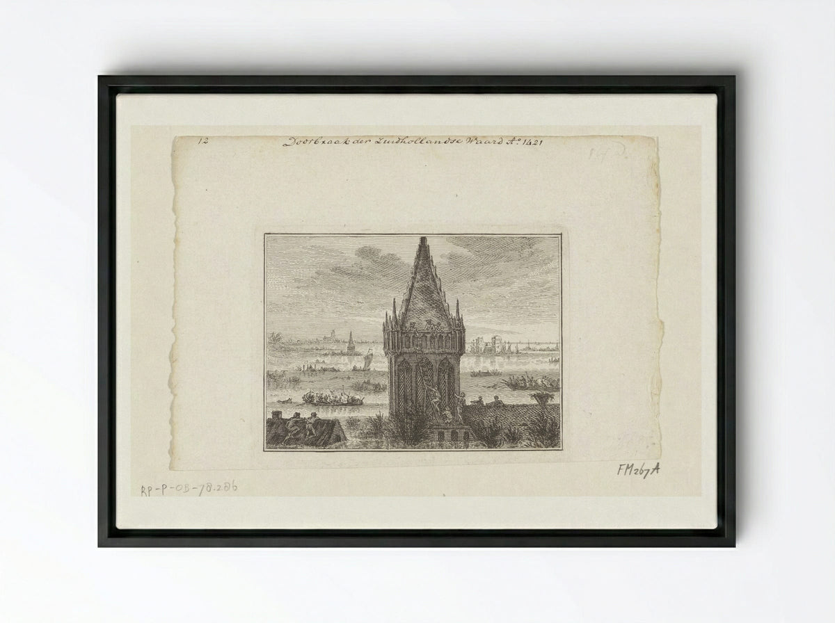 Doorbraak der Zuidhollandse Waard - Unknown Artist - Framed Canvas Black