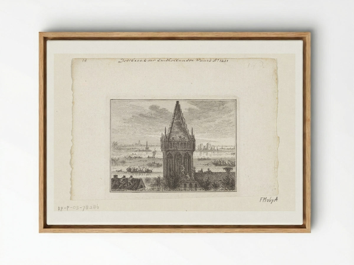 Doorbraak der Zuidhollandse Waard - Unknown Artist - Framed Canvas Wood