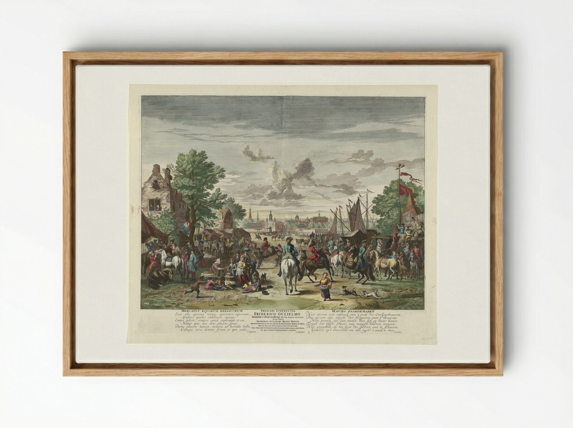 Paardenmarkt - Fine Art Print - Framed Canvas Wood