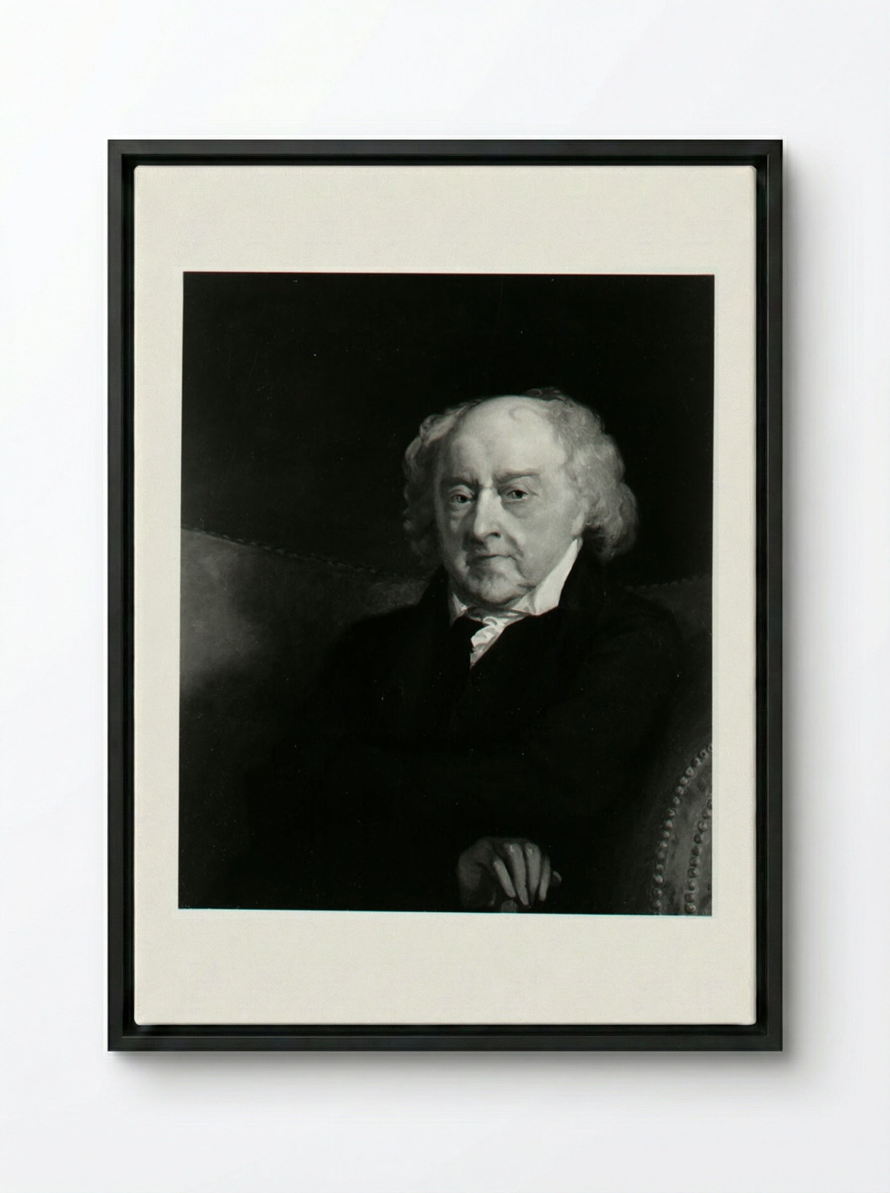 John Adams (Portrait, After Gilbert Stuart) - Fine Art Print - Framed Canvas Black