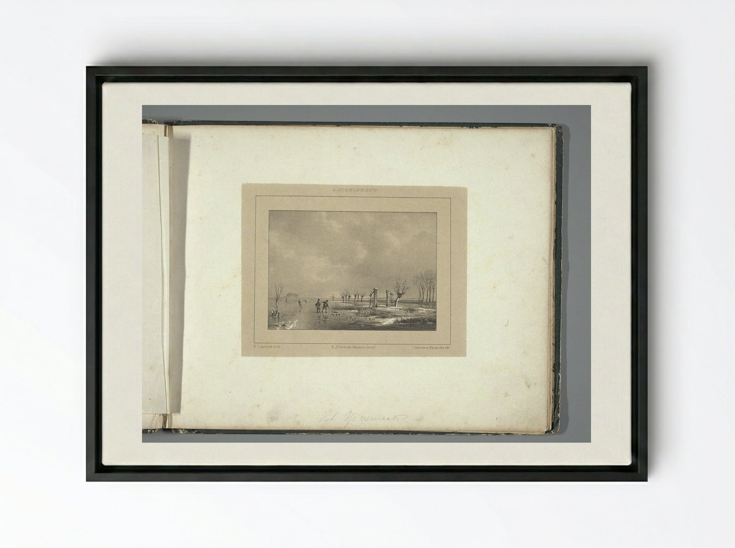Het ijsvermaak - Paul Lauters - Framed Canvas Black