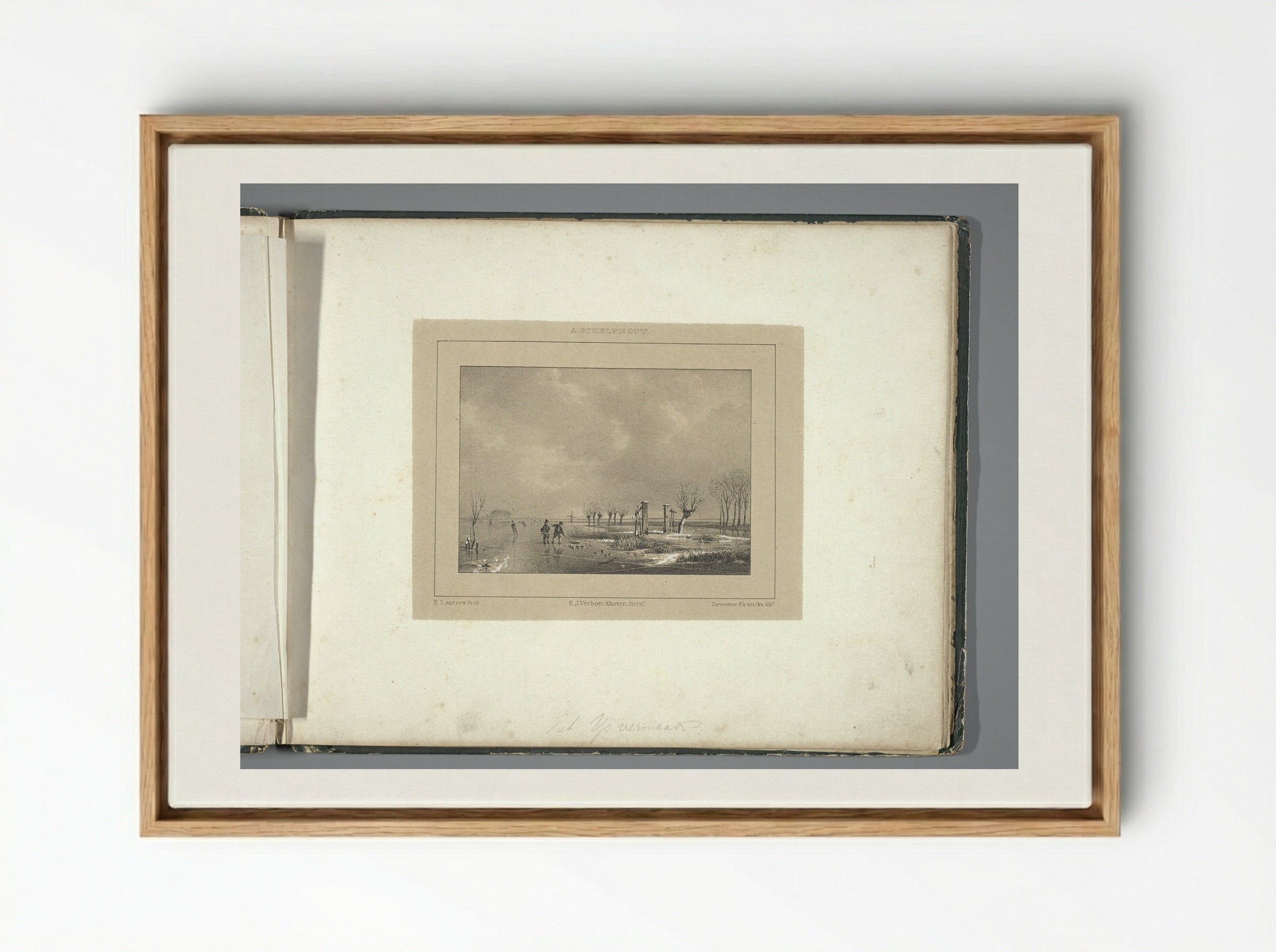 Het ijsvermaak - Paul Lauters - Framed Canvas Wood
