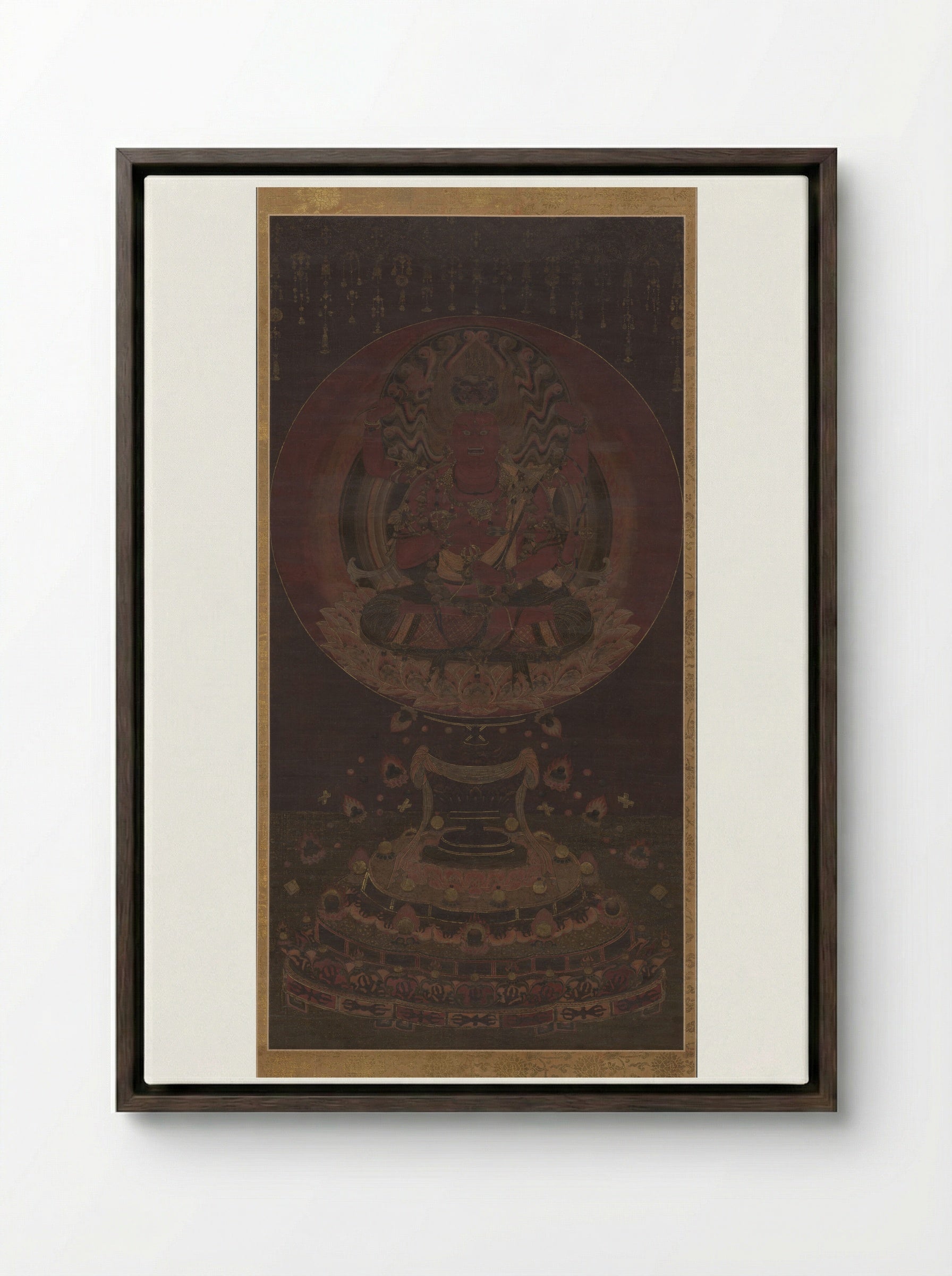Aizen Myoo - Fine Art Print - Framed Canvas Dark Wood