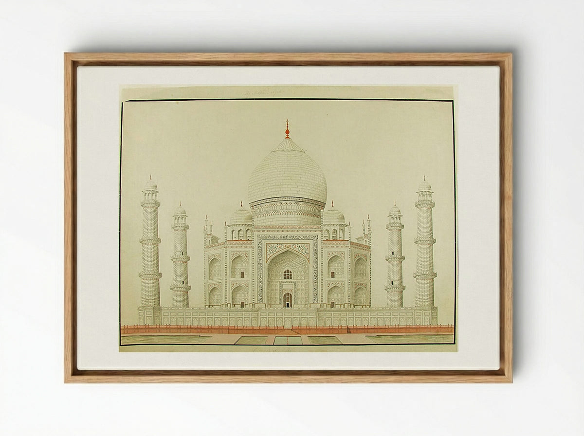 Taj Mahal, Agra - Fine Art Print - Framed Canvas Wood