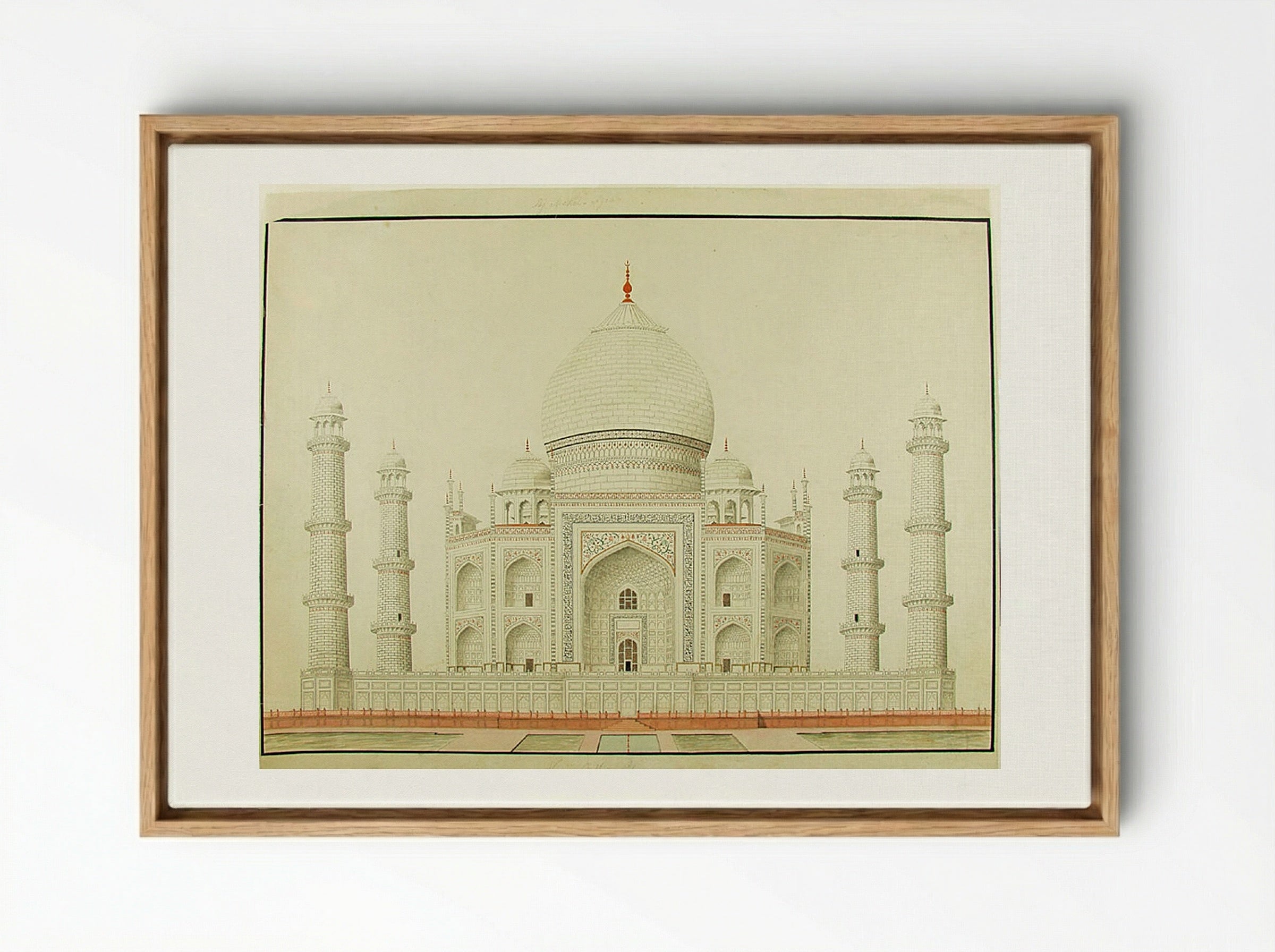 Taj Mahal, Agra - Fine Art Print - Framed Canvas Wood