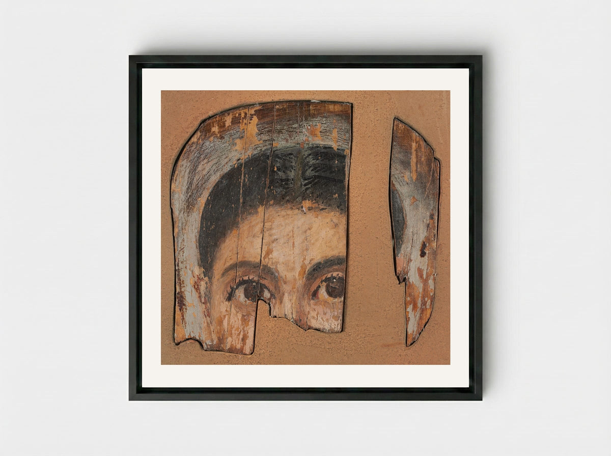 Untitled (Fragmentary Mummy Portrait) - Fine Art Print - Framed Canvas Black