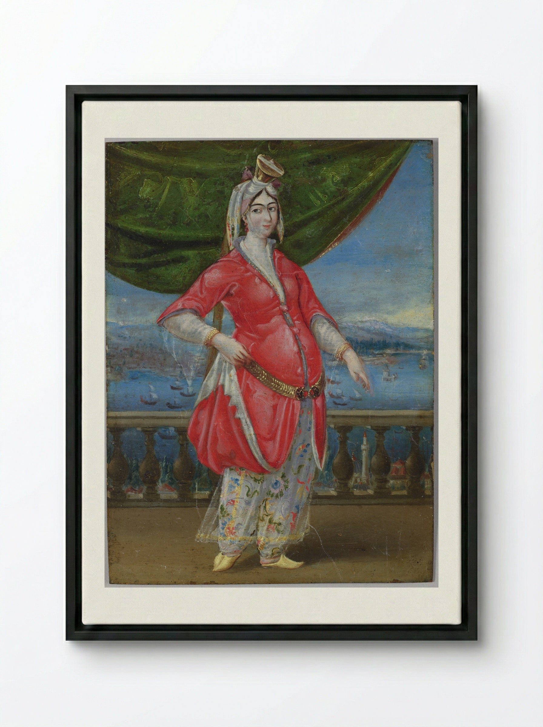 A Turkish Princess - Unknown Artist - Framed Canvas Black