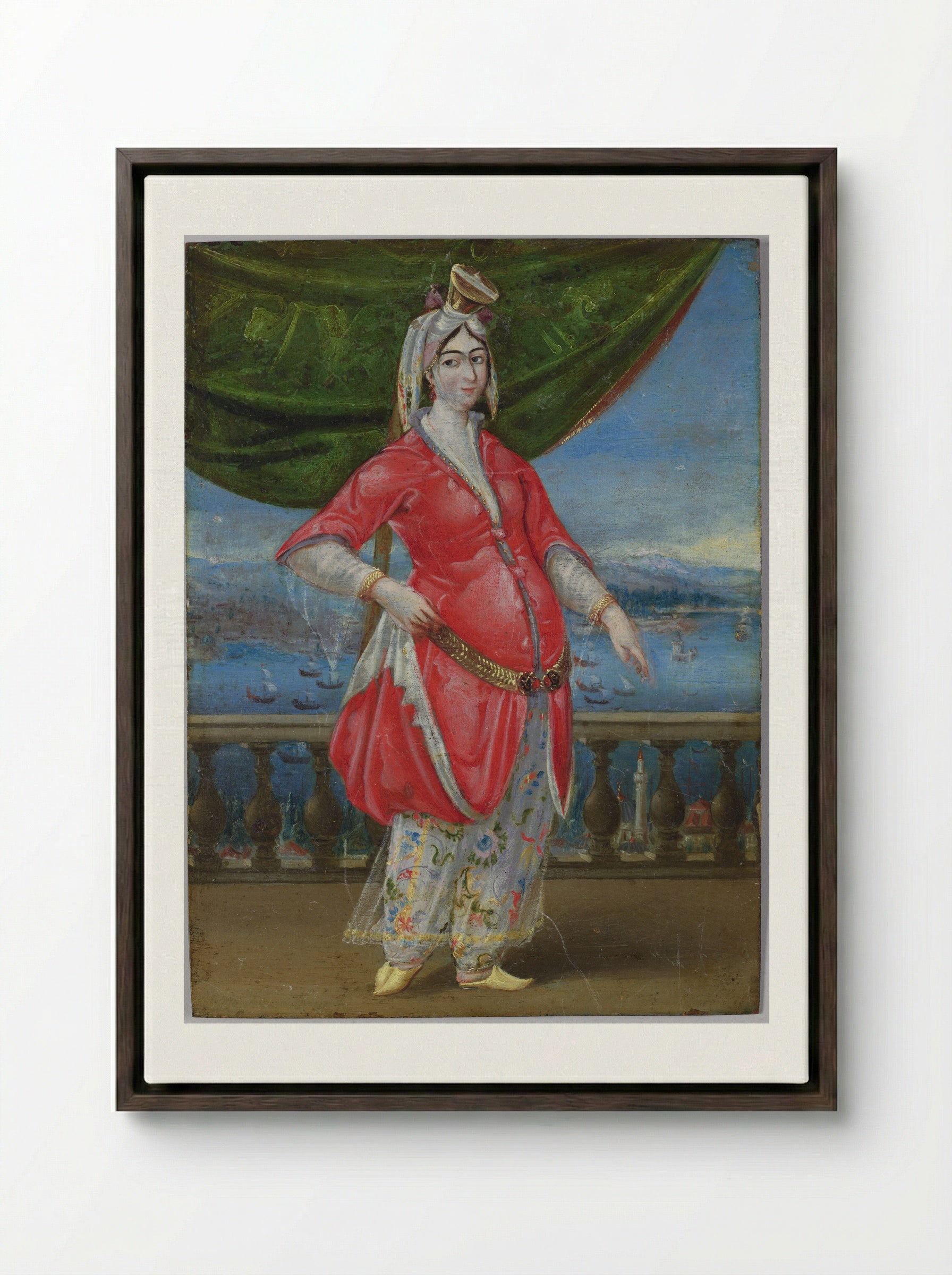 A Turkish Princess - Unknown Artist - Framed Canvas Dark Wood