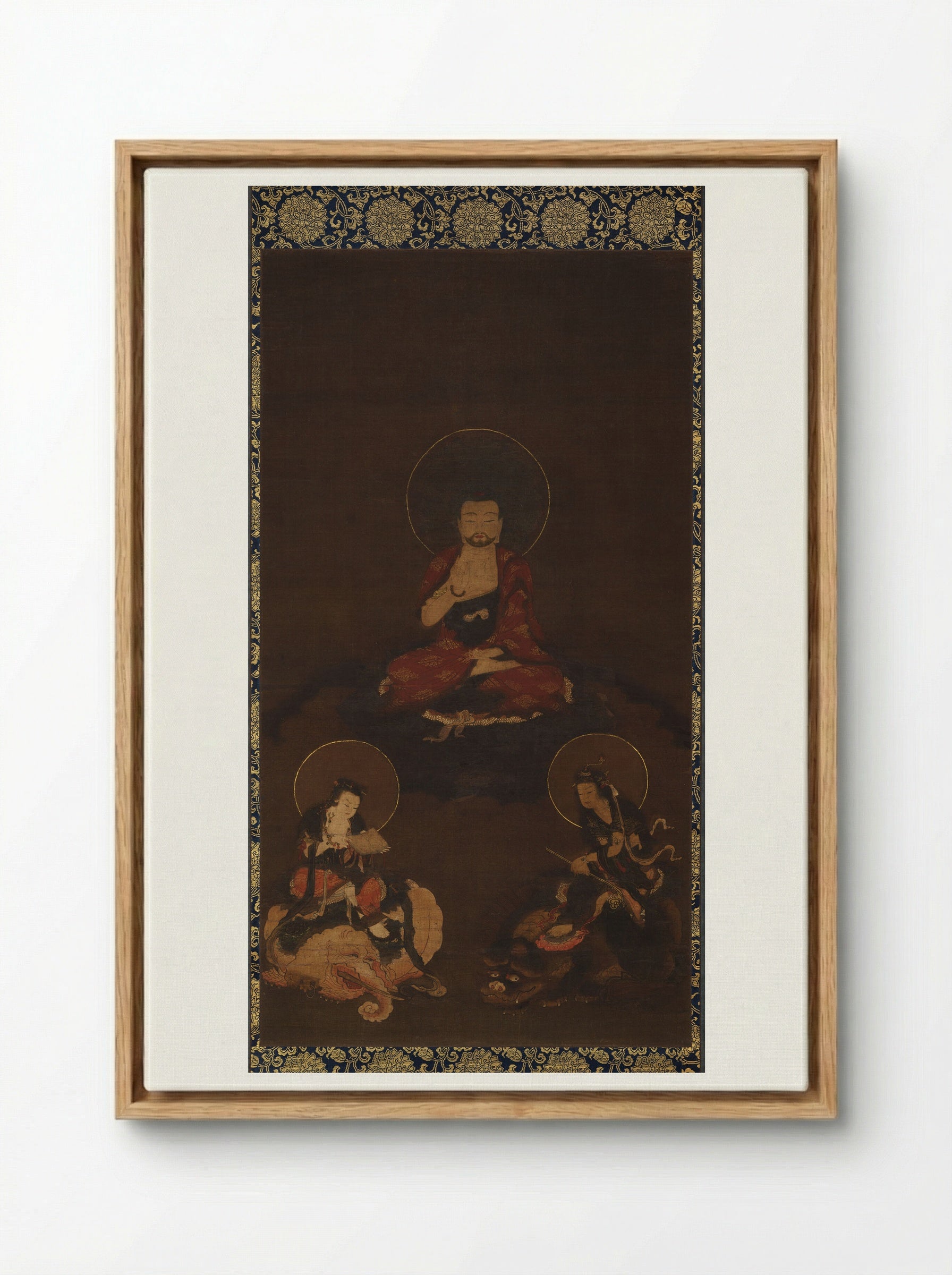 Shaka Nyorai Triad - Unknown Artist - Framed Canvas Wood