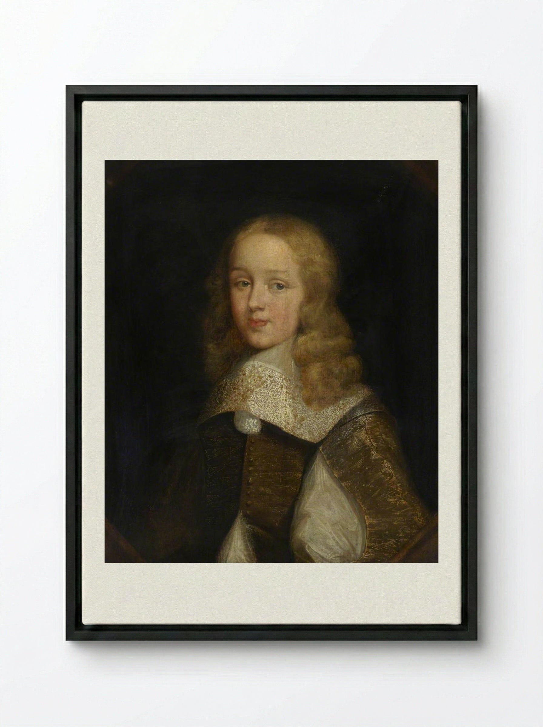Portrait of a Youth - Fine Art Print - Framed Canvas Black
