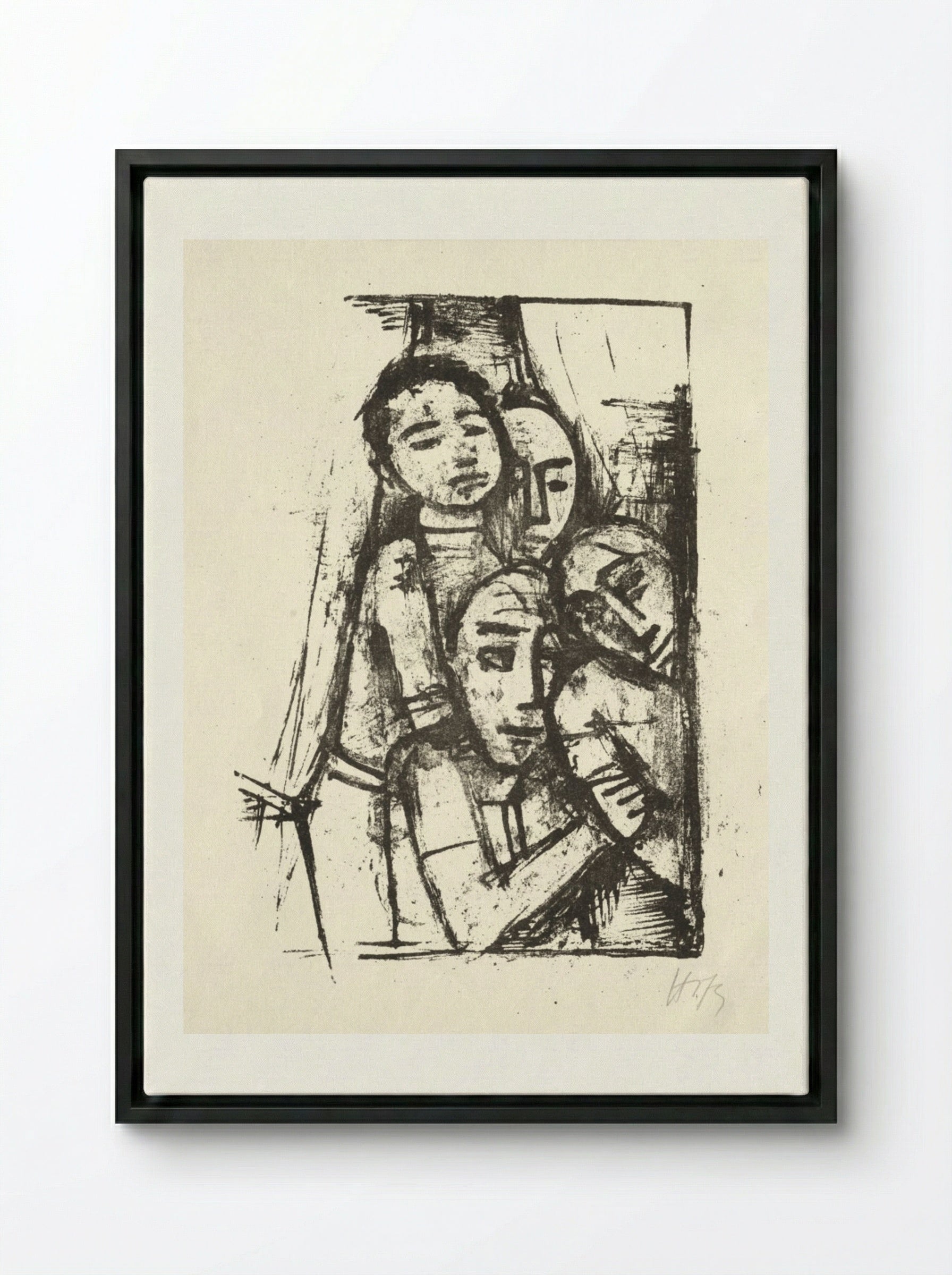 At the Window II - Karl Hofer - Framed Canvas Black