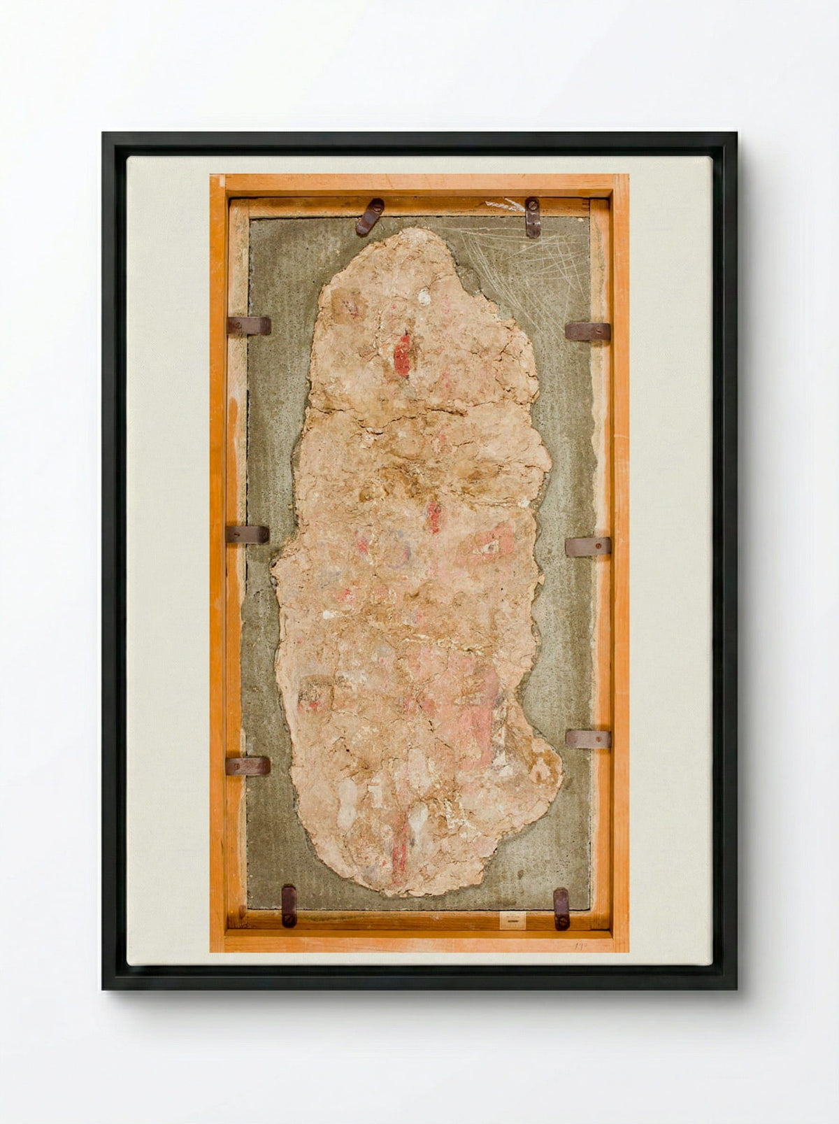 Wall Painting from Nuzi (Fragment) - Unknown Artist - Framed Canvas Black