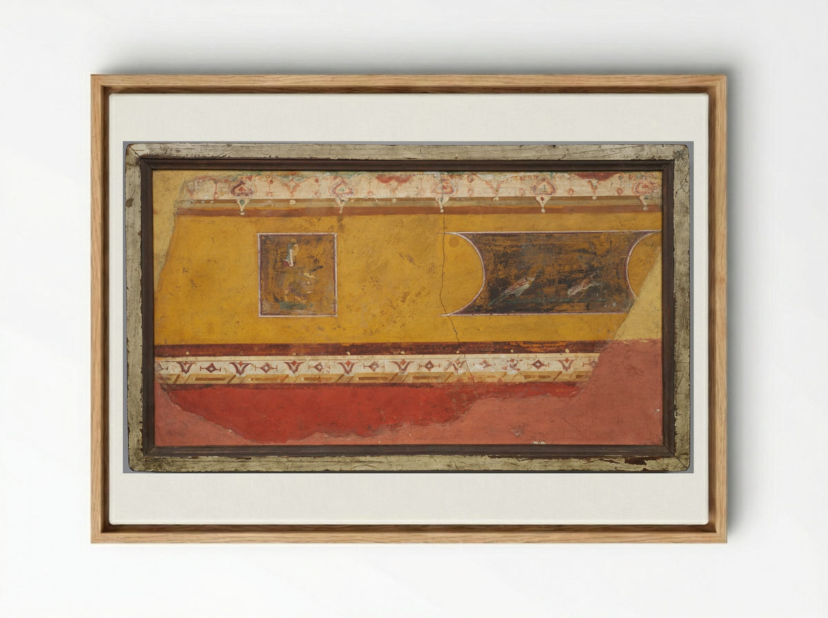 Wall Painting Fragment from the Villa at Boscotrecase - Unknown Artist - Framed Canvas Wood